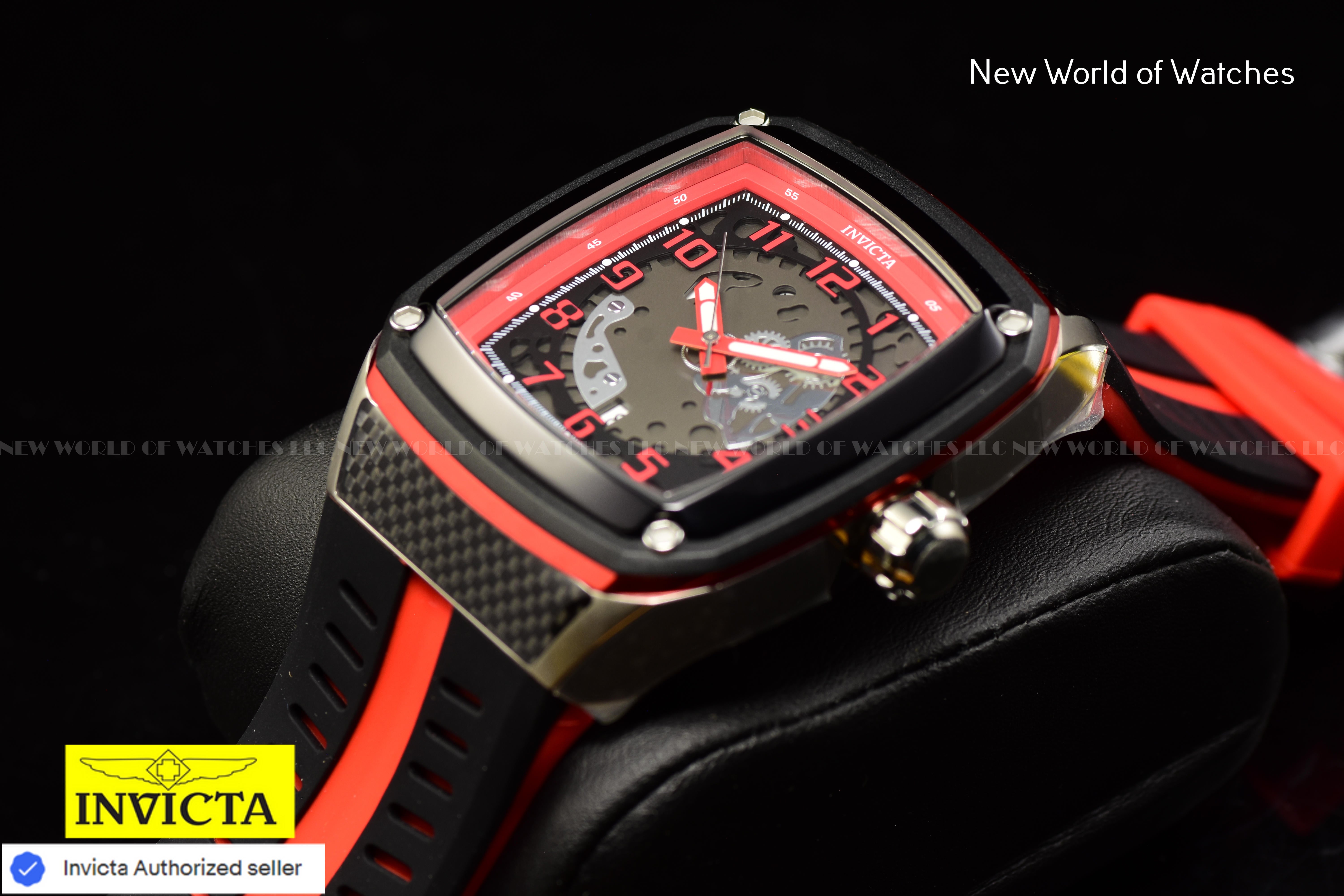 Invicta Men's Racing JM Limited Edition 46mm Gunmetal Dial Red/Black Quart Watch