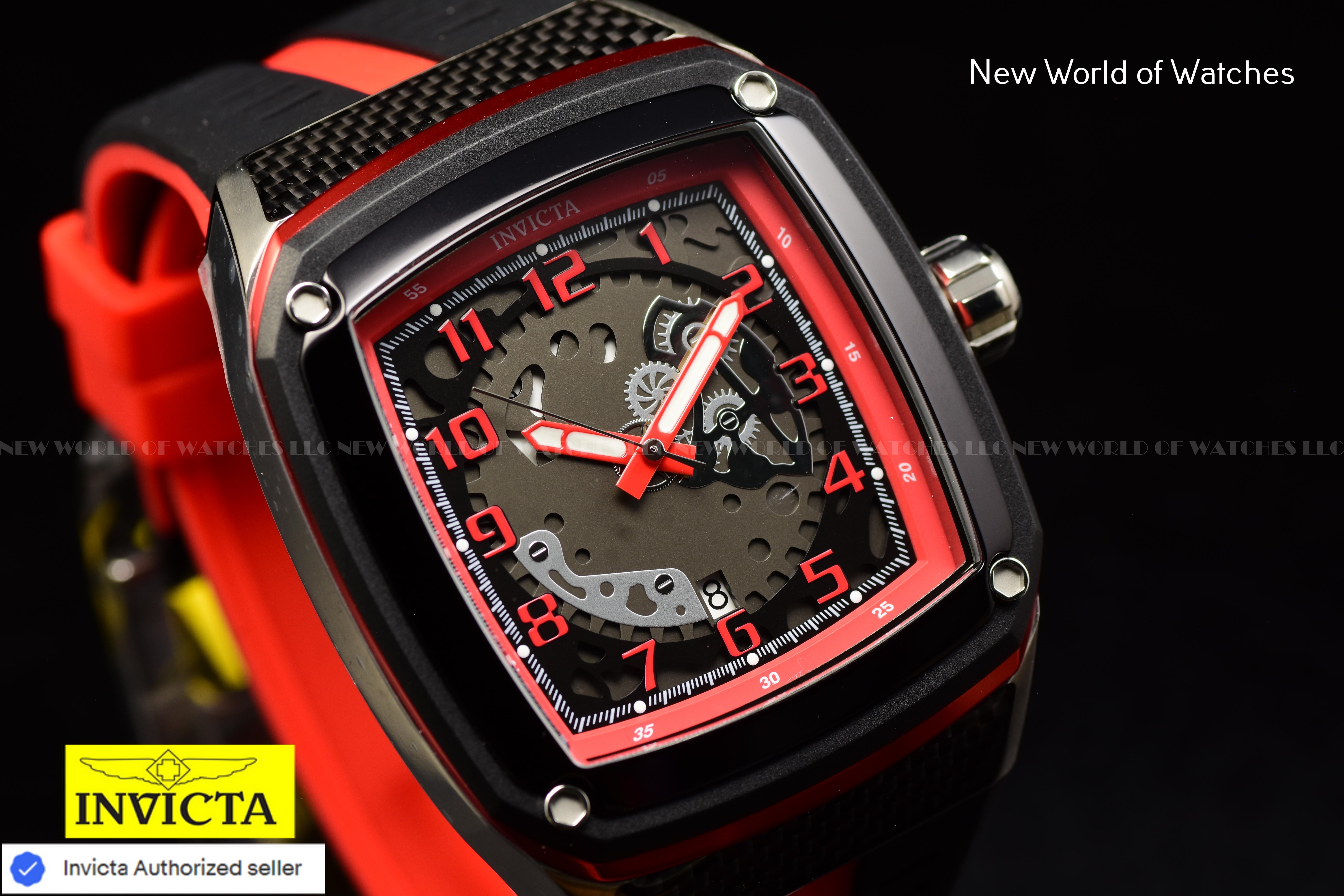 Invicta Men's Racing JM Limited Edition 46mm Gunmetal Dial Red/Black Quart Watch