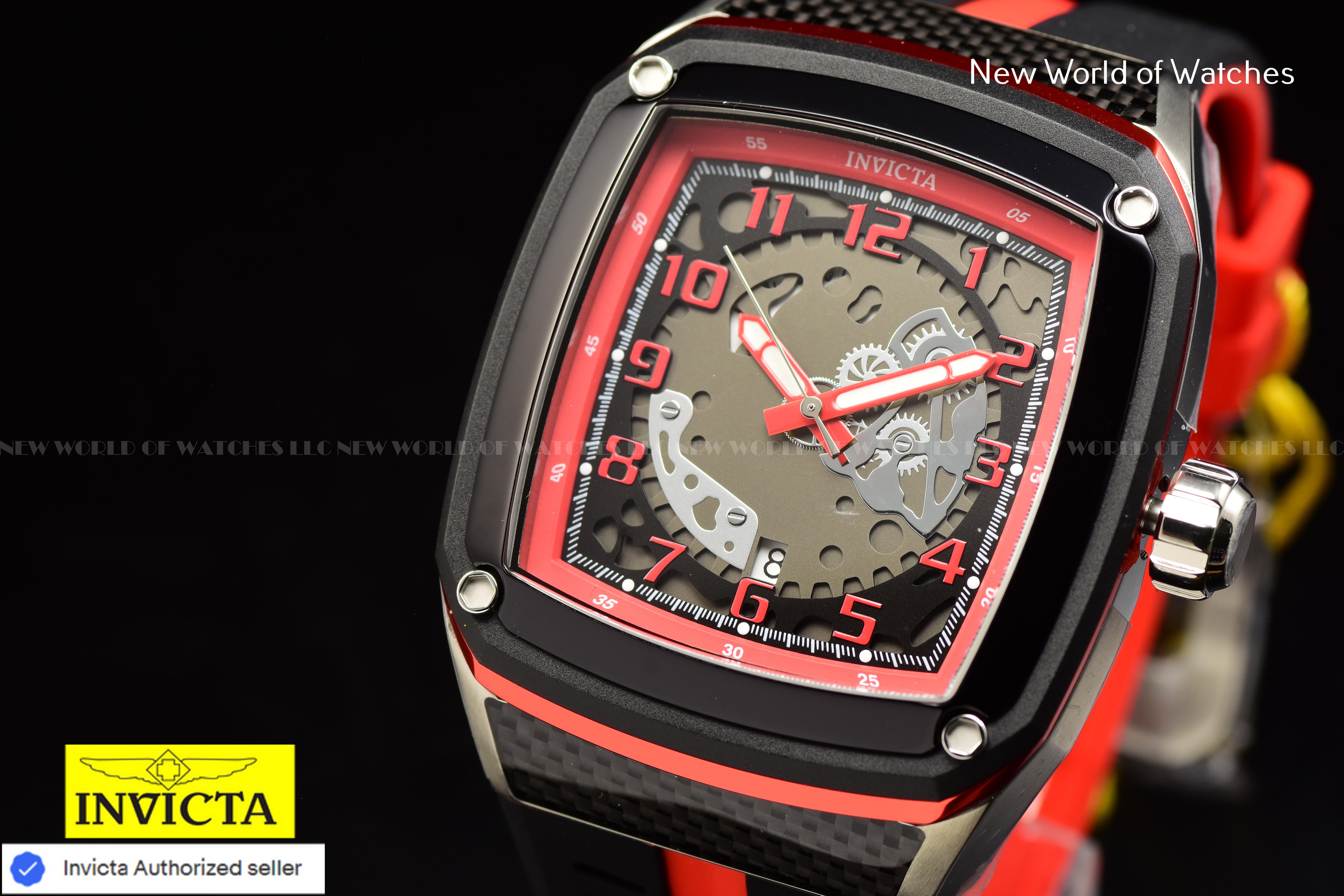 Invicta Men's Racing JM Limited Edition 46mm Gunmetal Dial Red/Black Quart Watch