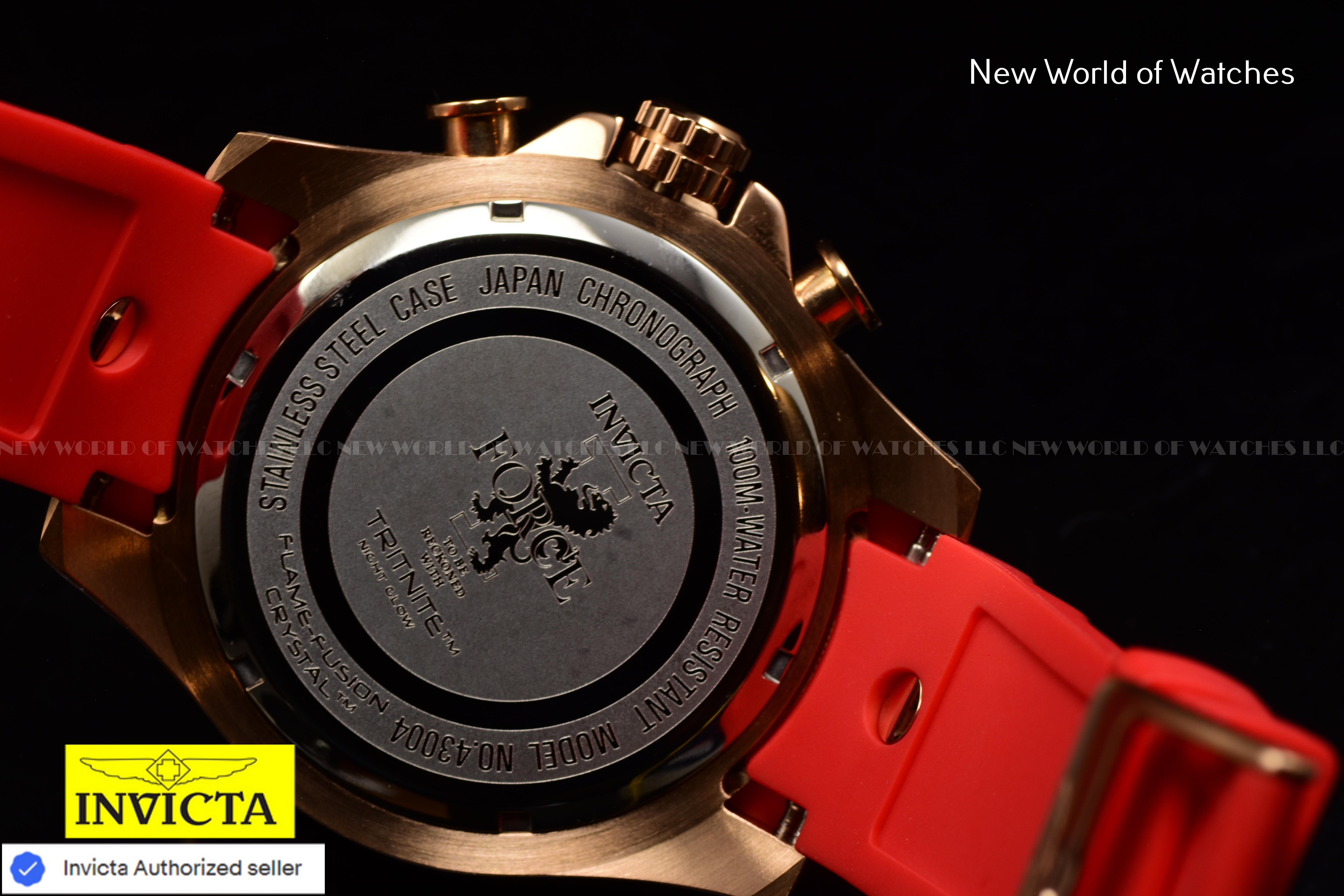 Invicta I-Force Chronograph Dial Qaurtz 50mm Silicone Band ROSE GOLD/RED Watch