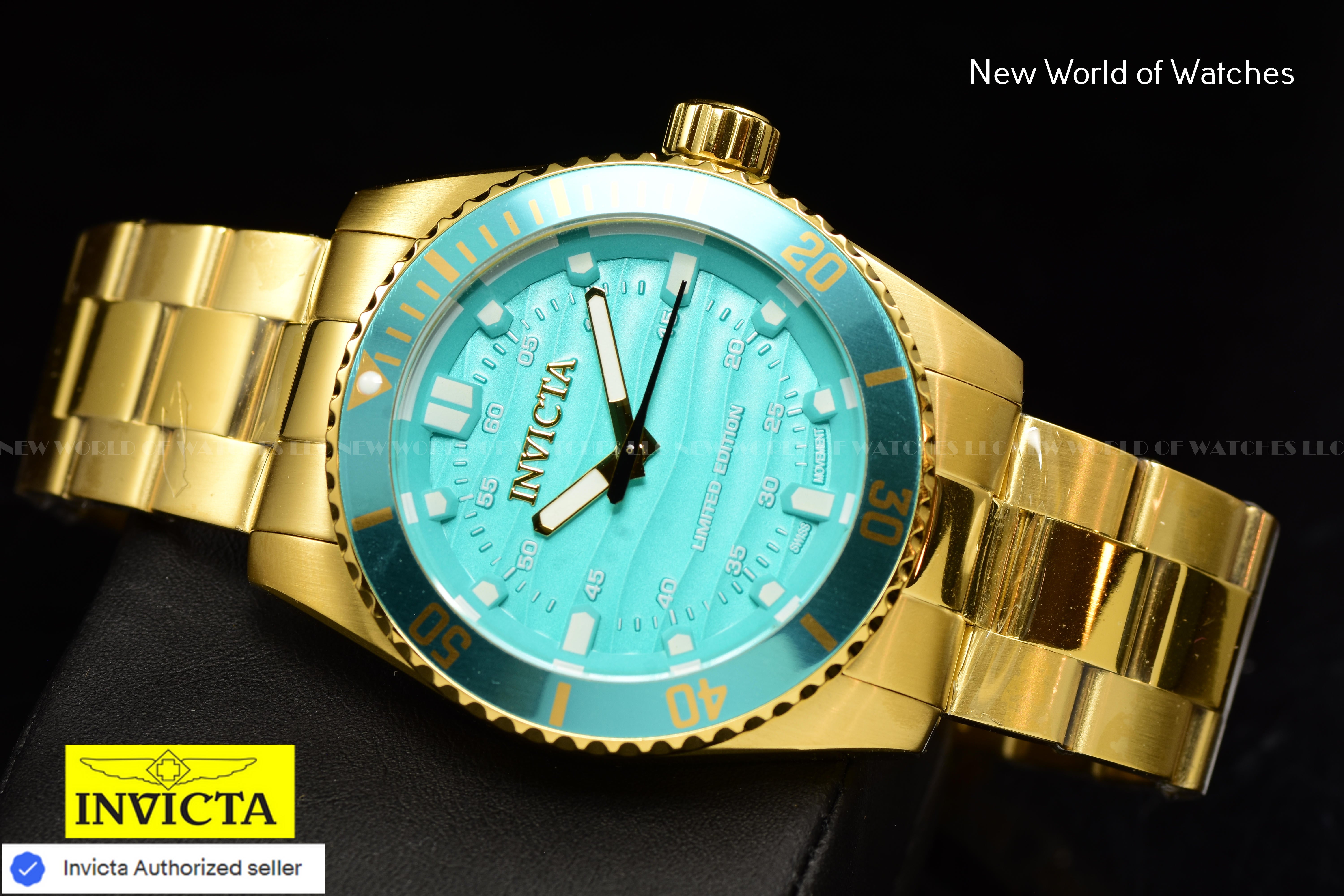 Invicta Men's PRO DIVER 42mm BLUE Dial Ltd Ed Swiss Quartz Gold Watch