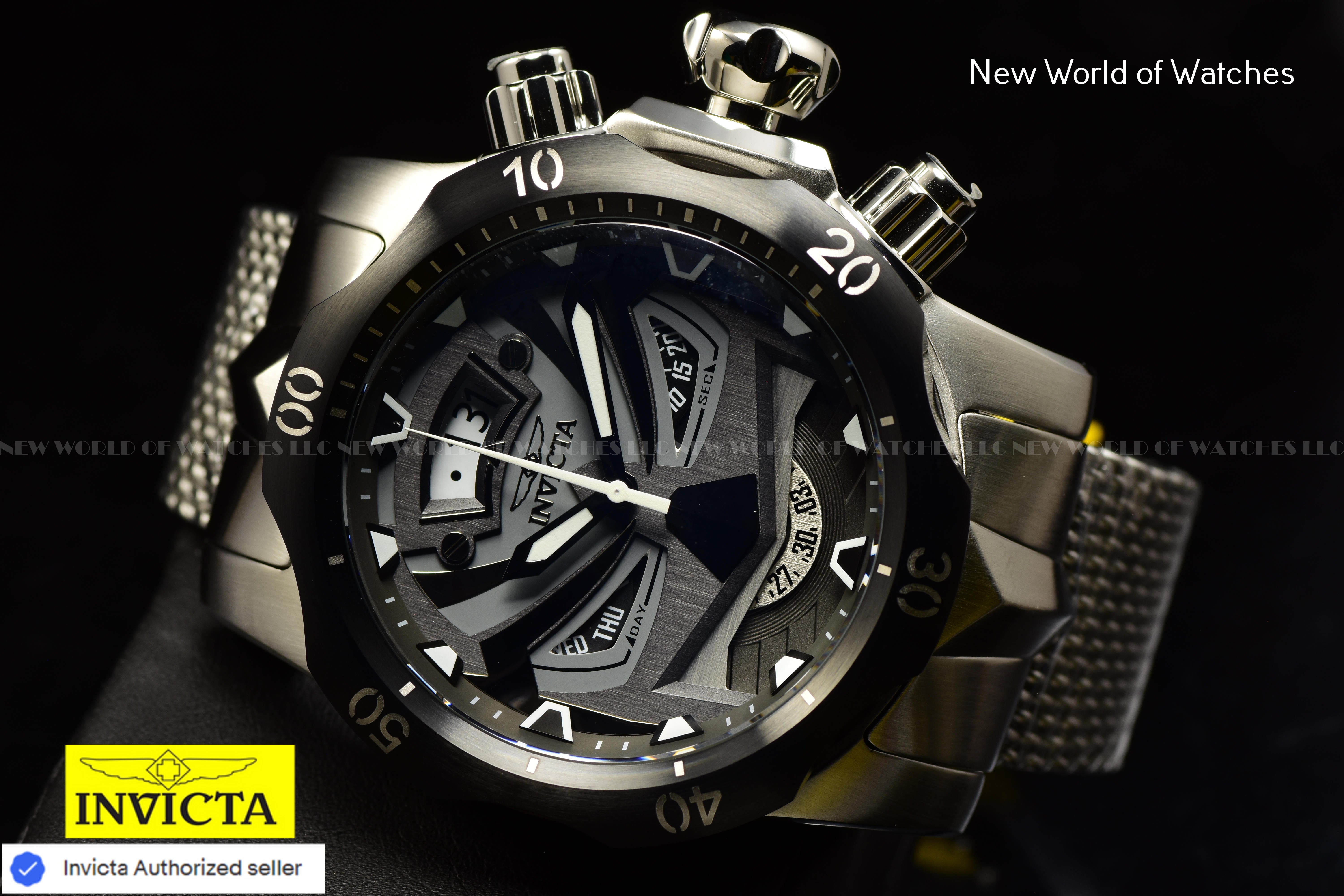 Invicta Men's VENOM Chronograph Gunmetal/Black Dial Stainless Steel Swiss Watch