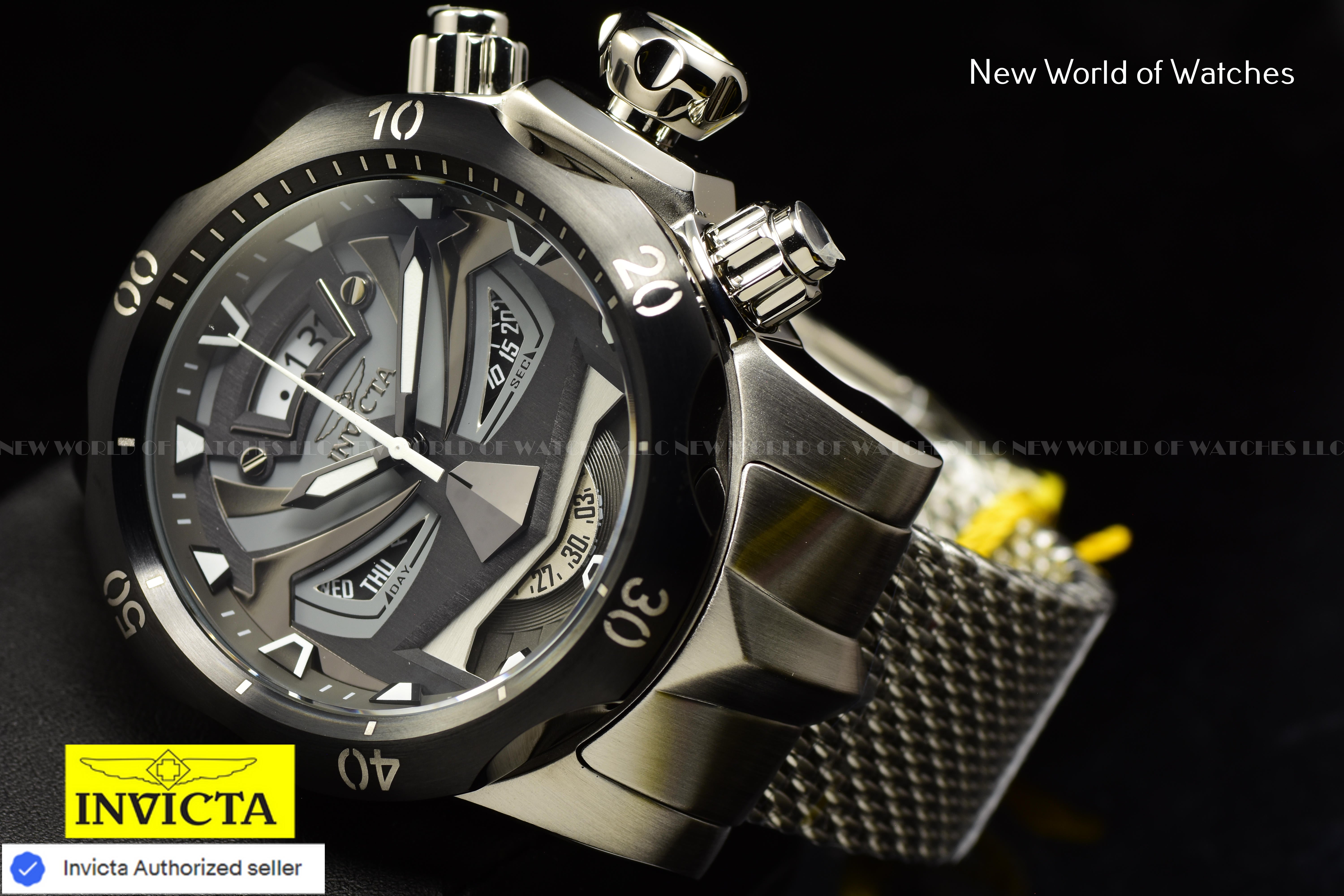 Invicta Men's VENOM Chronograph Gunmetal/Black Dial Stainless Steel Swiss Watch