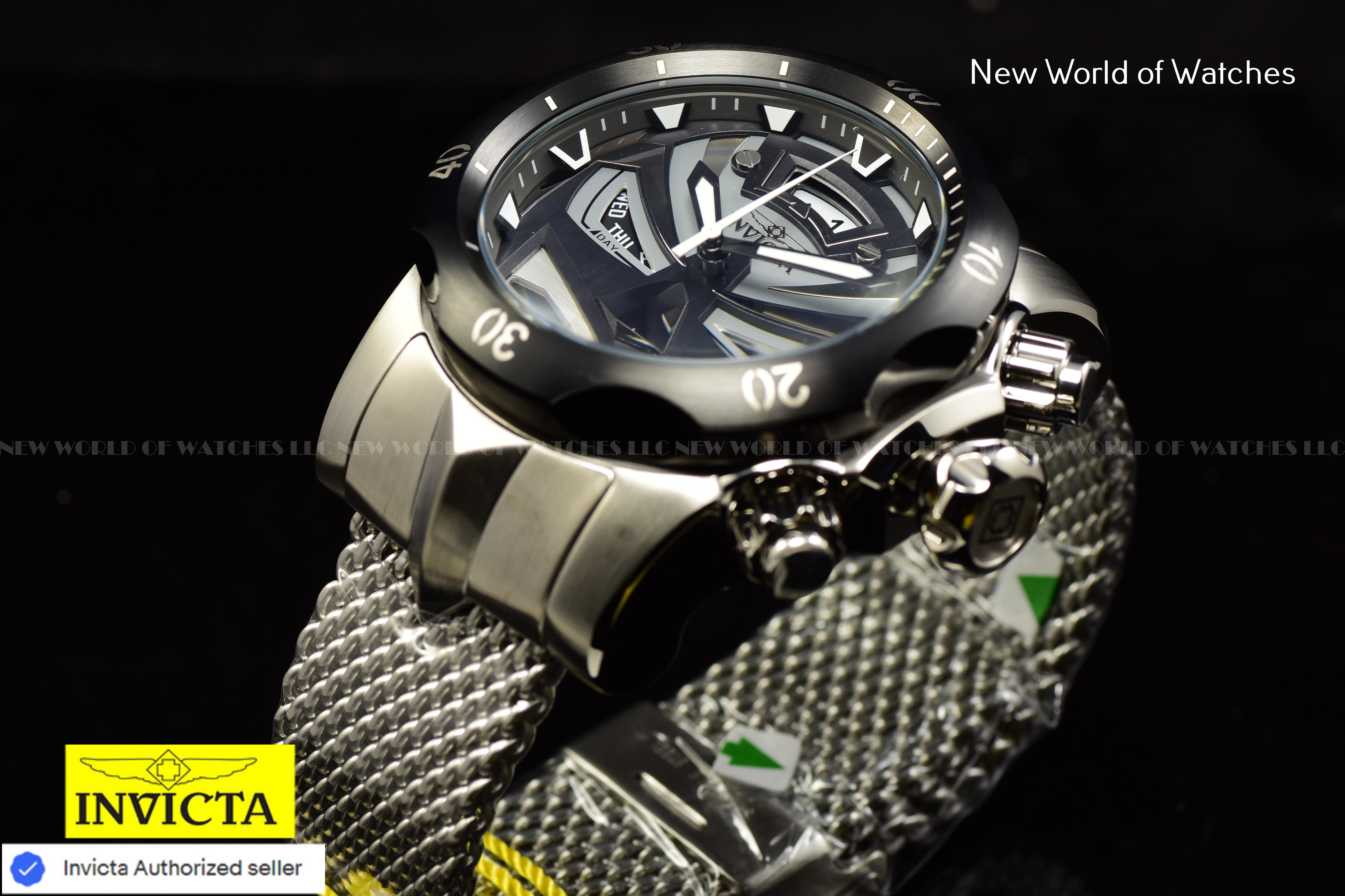 Invicta Men's VENOM Chronograph Gunmetal/Black Dial Stainless Steel Swiss Watch