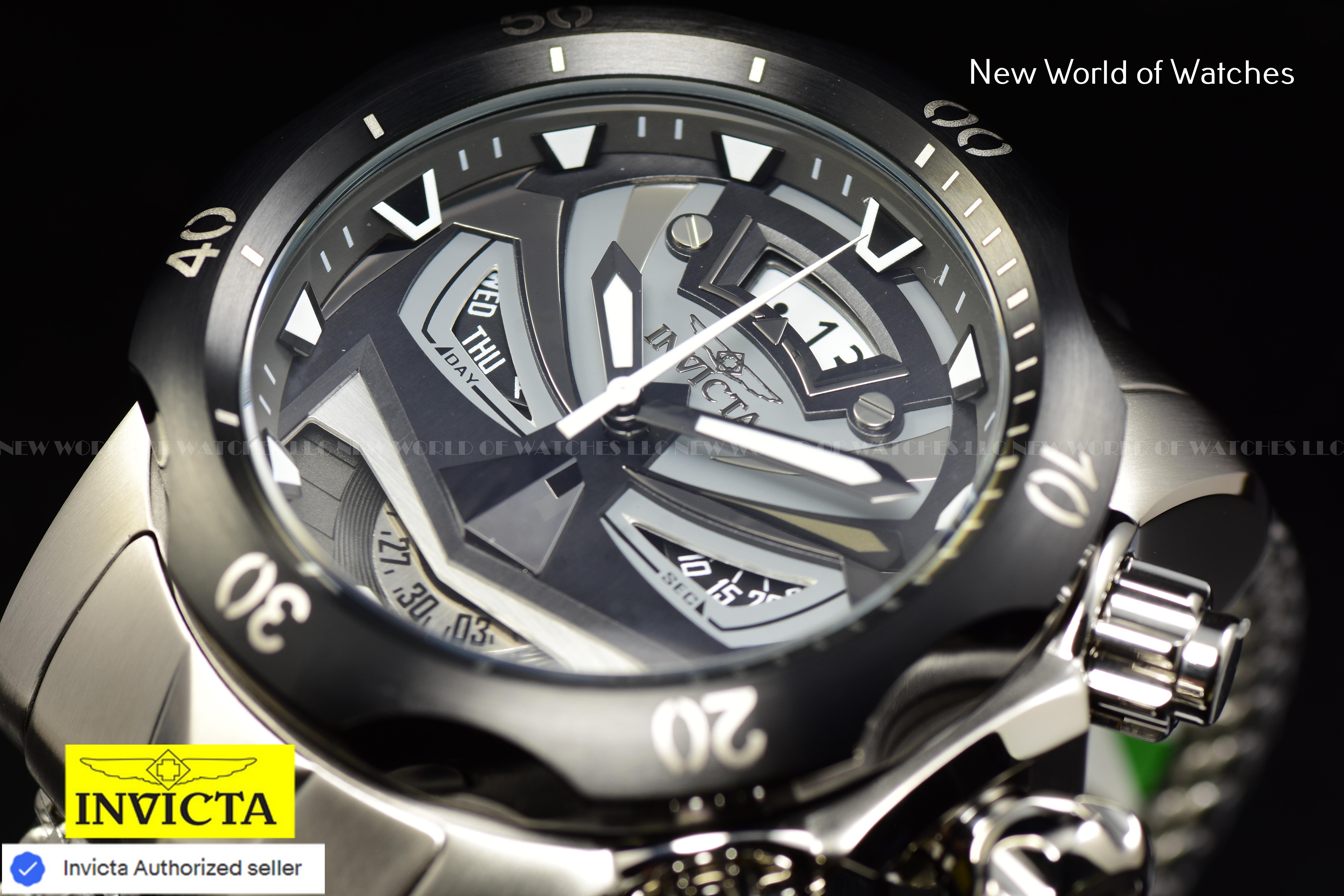 Invicta Men's VENOM Chronograph Gunmetal/Black Dial Stainless Steel Swiss Watch