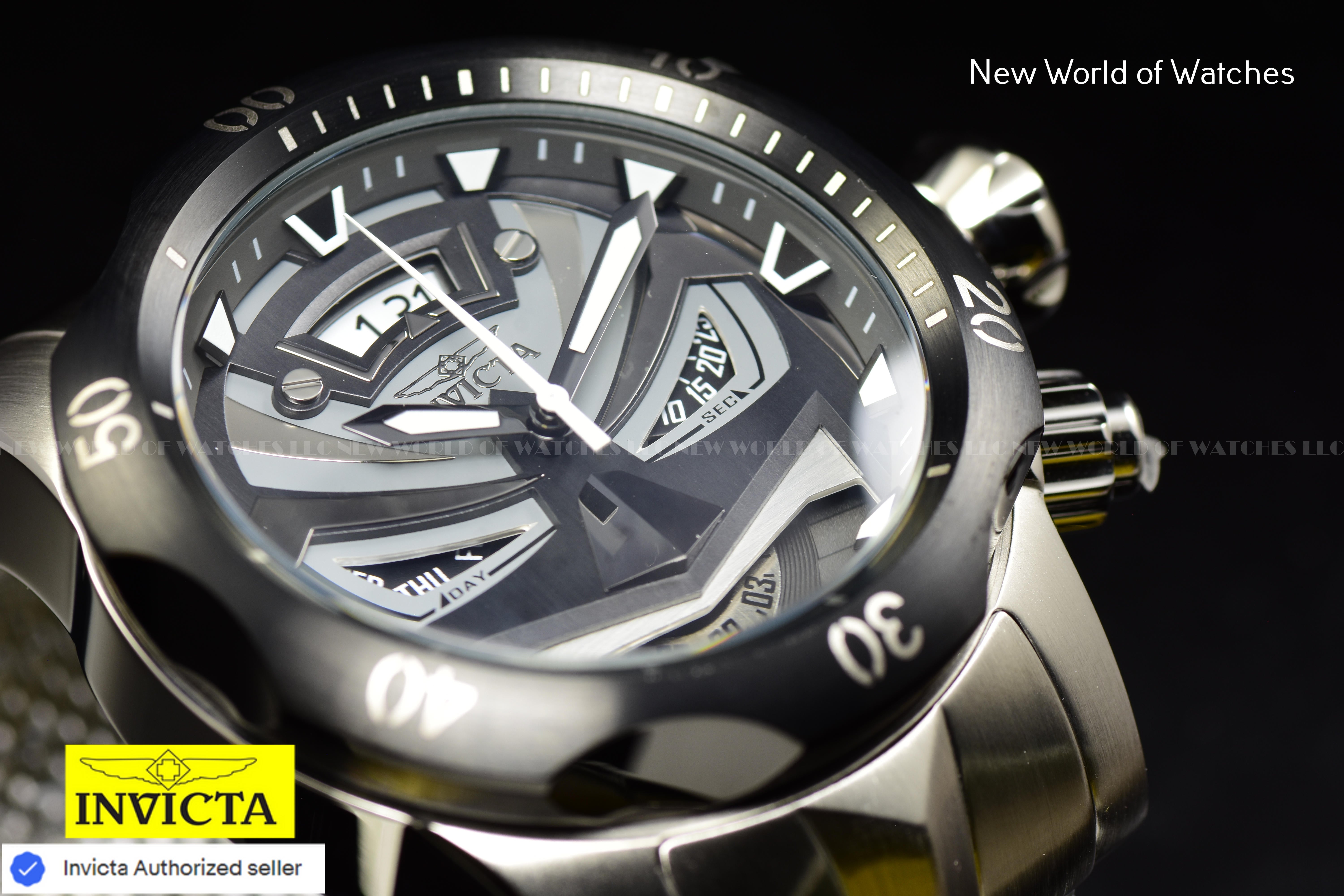 Invicta Men's VENOM Chronograph Gunmetal/Black Dial Stainless Steel Swiss Watch