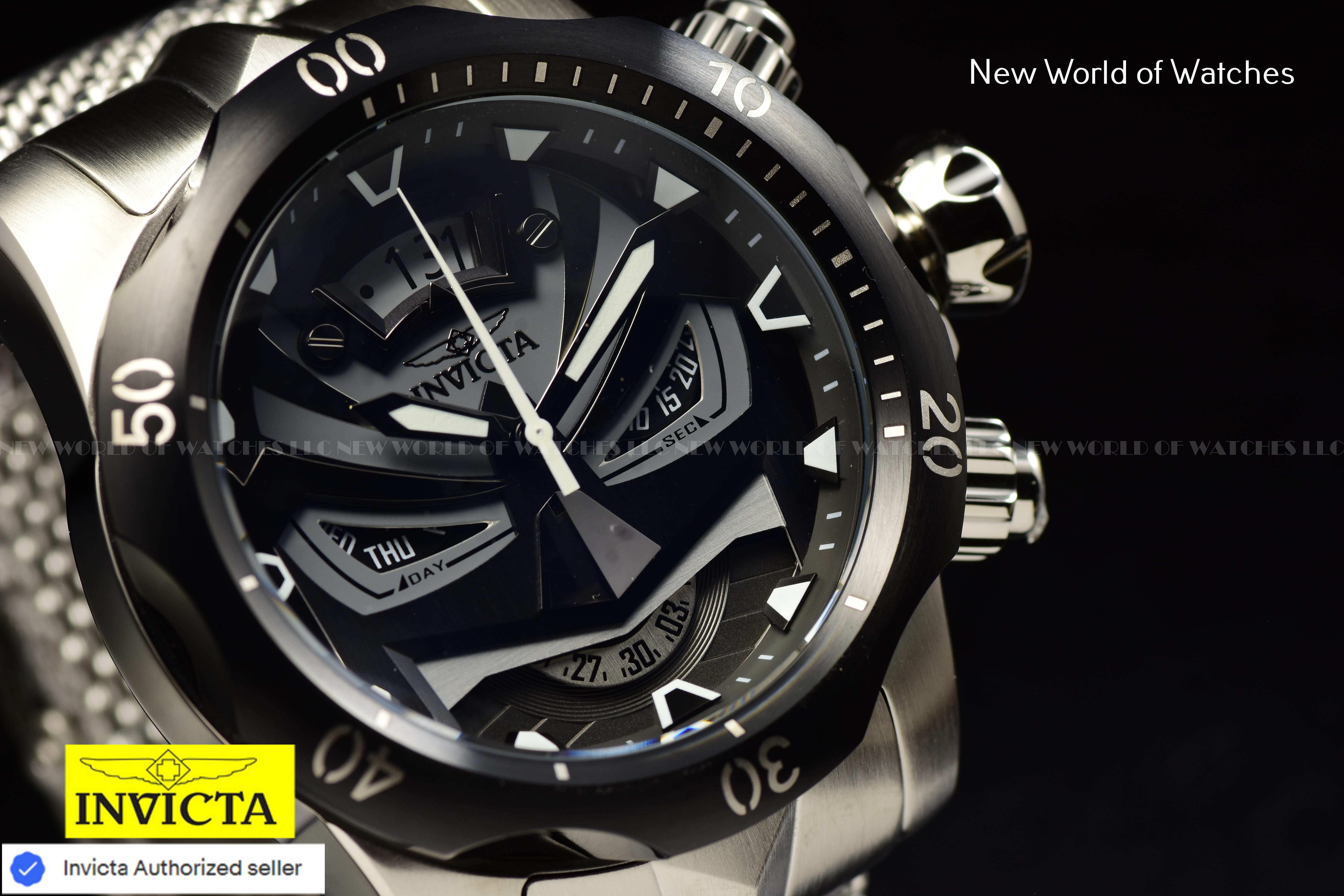 Invicta Men's VENOM Chronograph Gunmetal/Black Dial Stainless Steel Swiss Watch