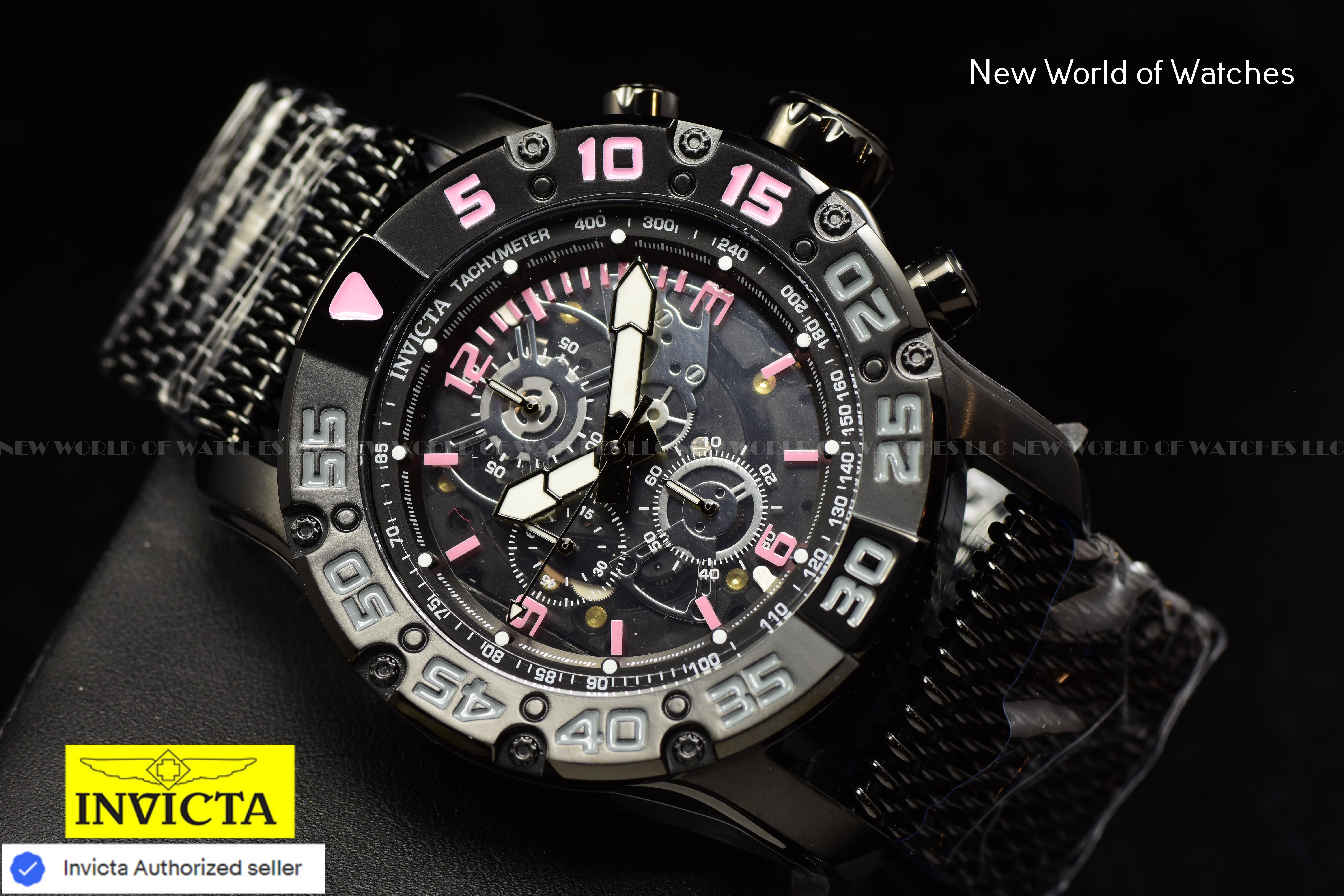 Invicta Racing JM Limited Edition Men's 48mm Black Skeleton Chronograph Watch