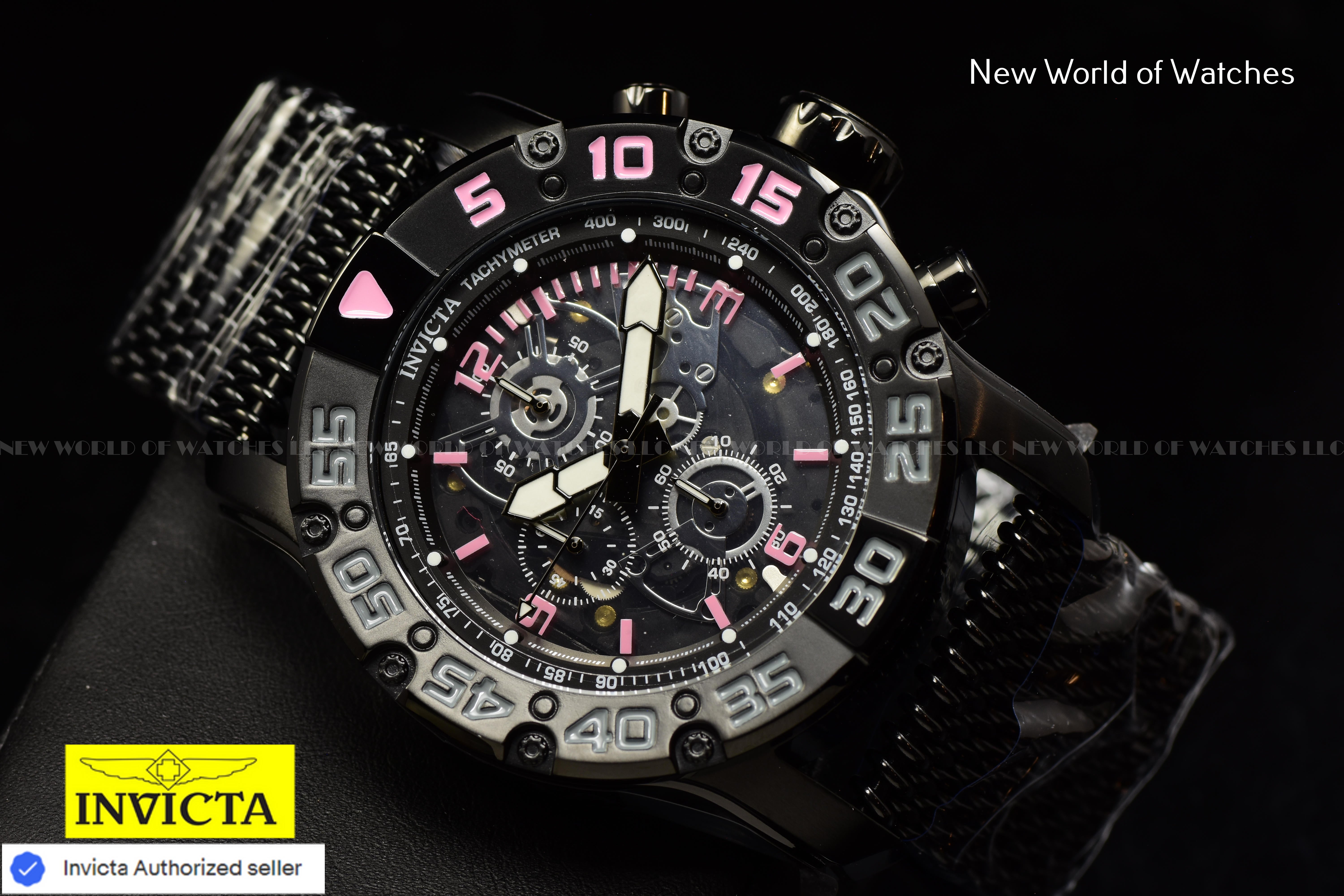 Invicta Racing JM Limited Edition Men's 48mm Black Skeleton Chronograph Watch