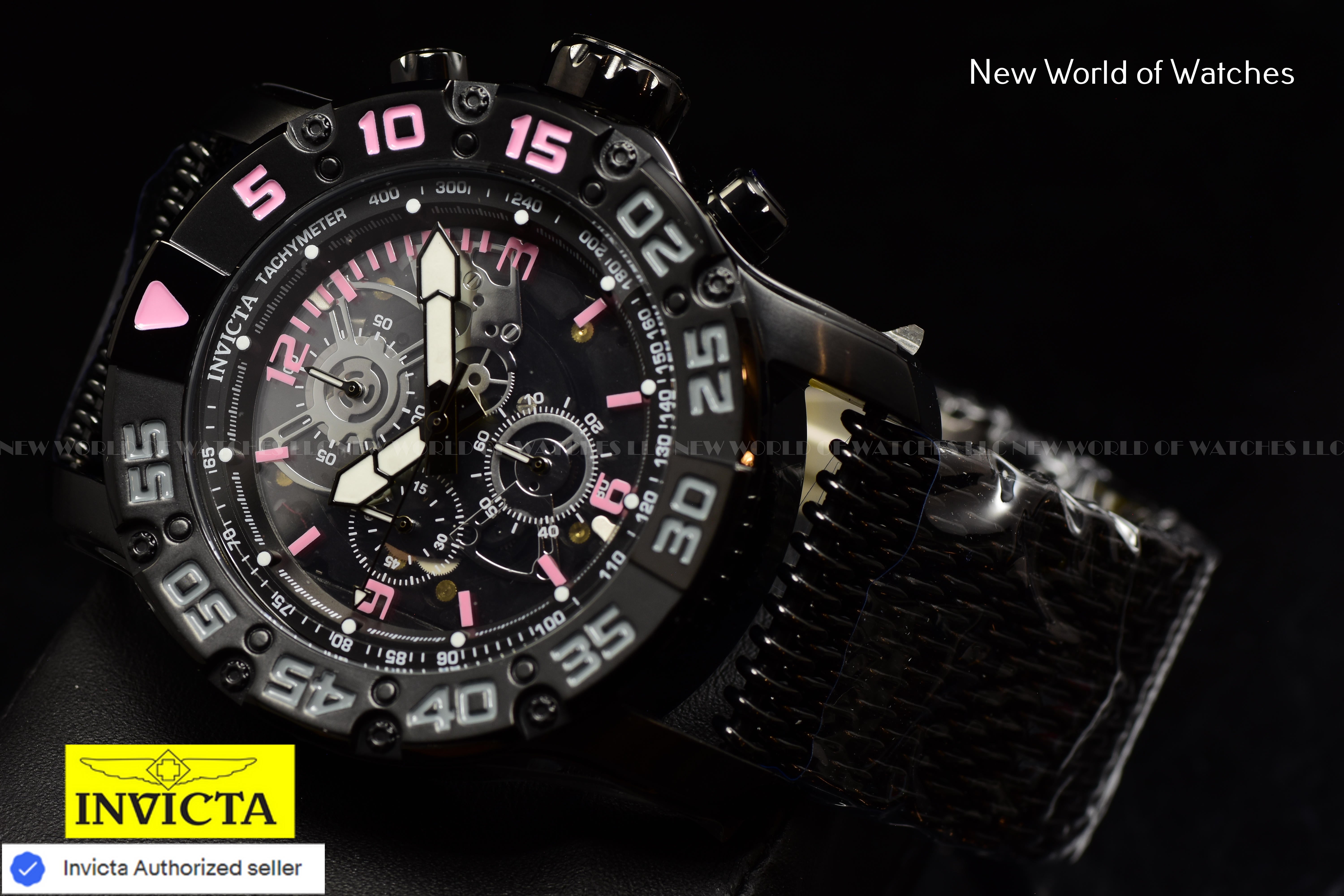 Invicta Racing JM Limited Edition Men's 48mm Black Skeleton Chronograph Watch