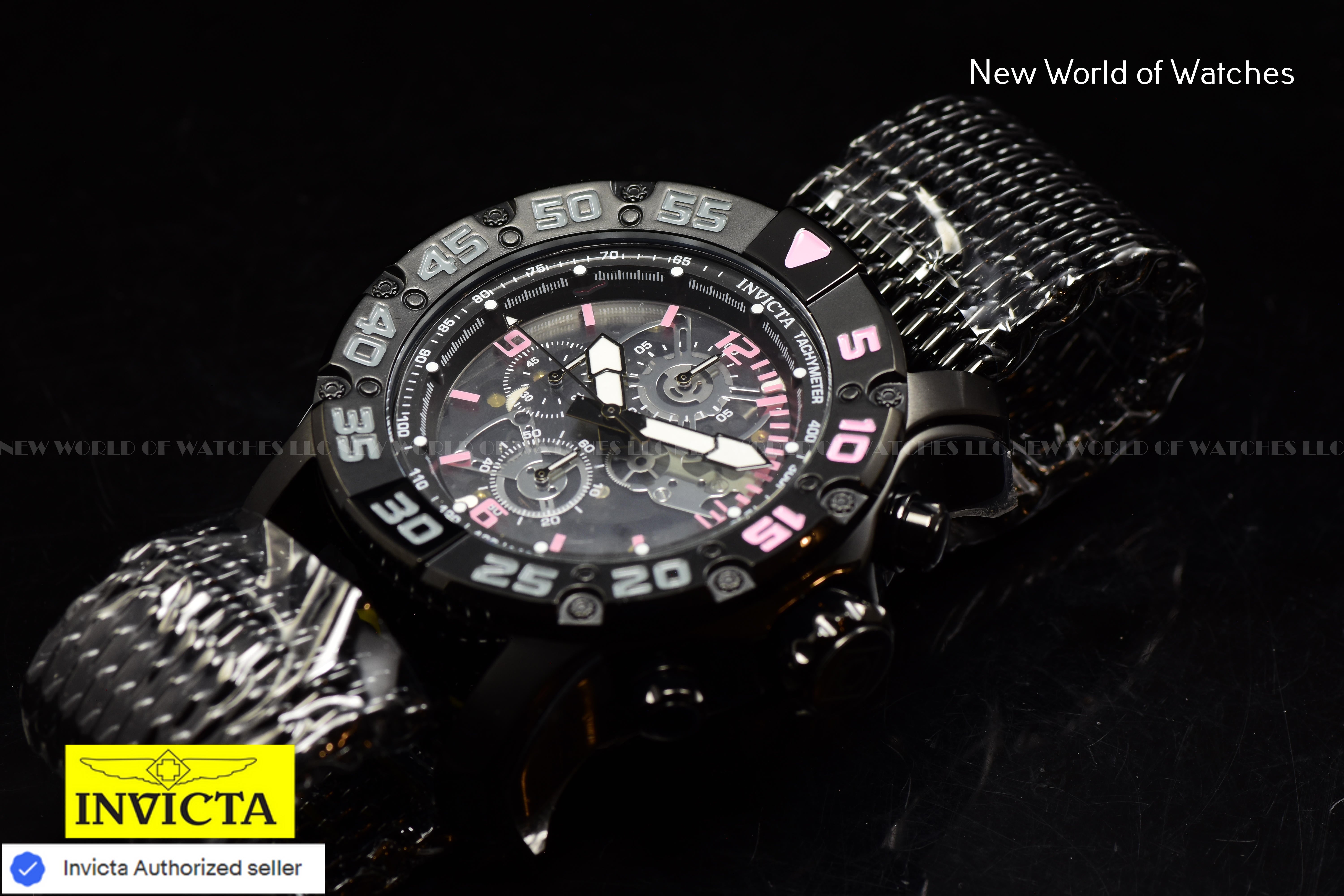 Invicta Racing JM Limited Edition Men's 48mm Black Skeleton Chronograph Watch