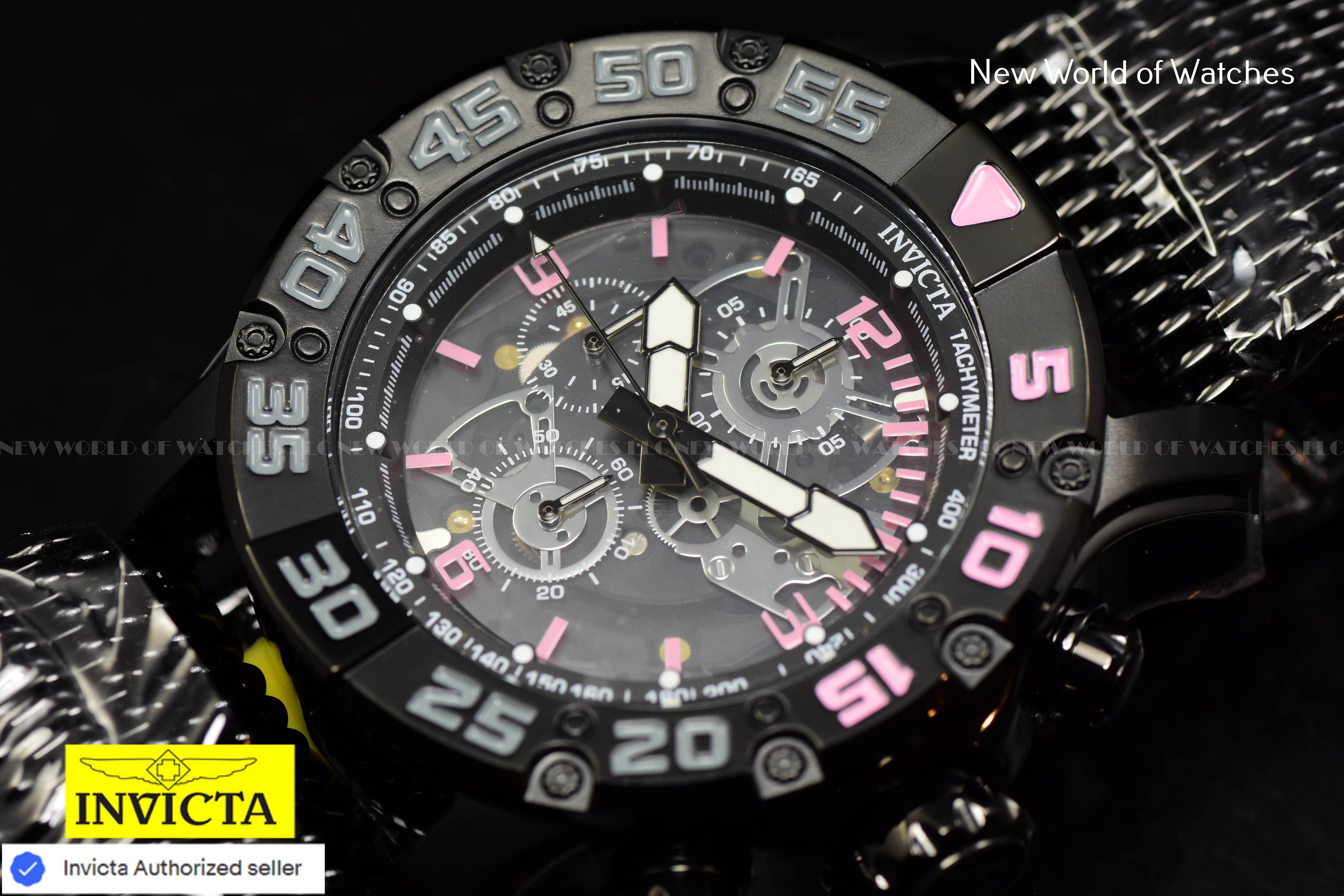 Invicta Racing JM Limited Edition Men's 48mm Black Skeleton Chronograph Watch