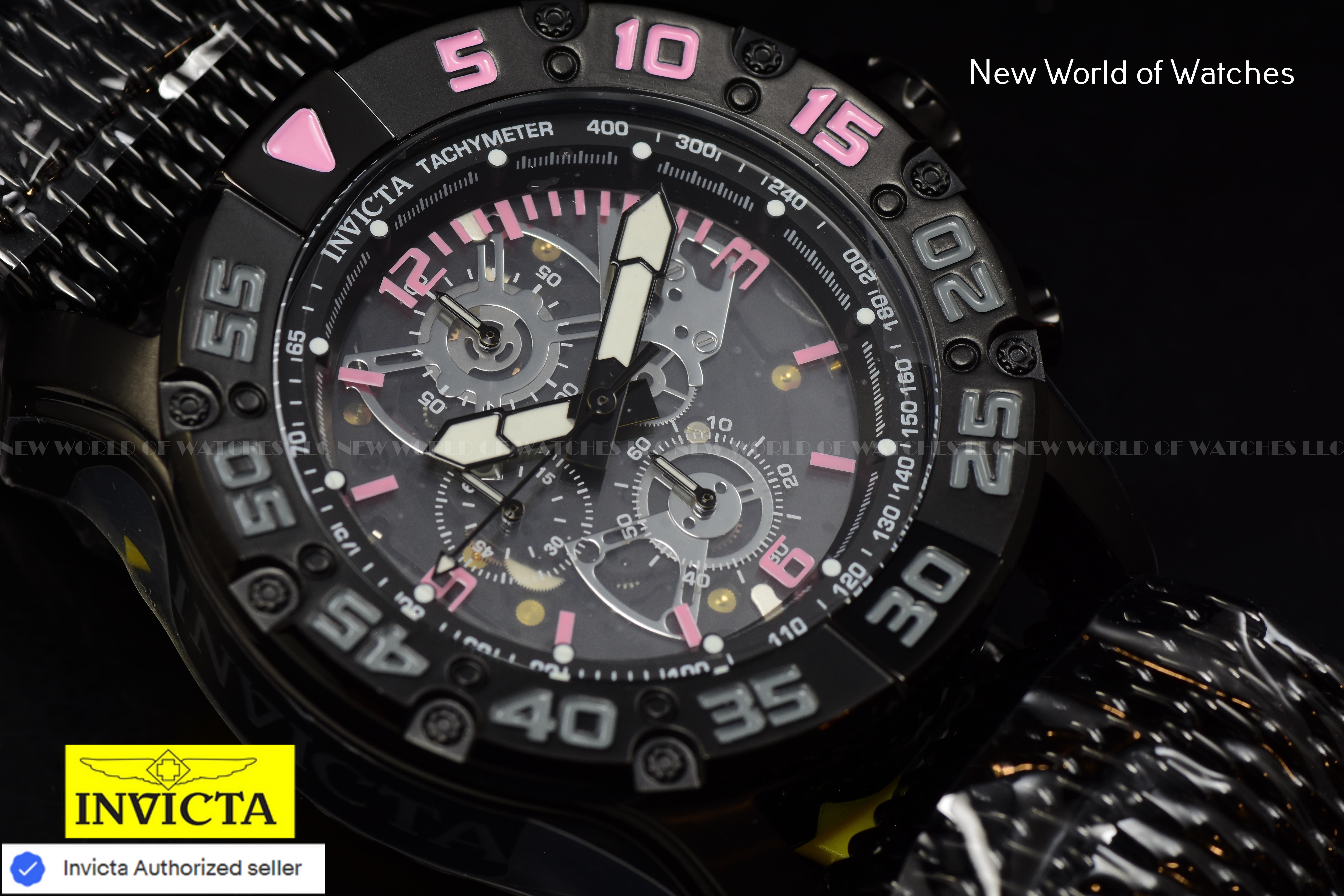 Invicta Racing JM Limited Edition Men's 48mm Black Skeleton Chronograph Watch