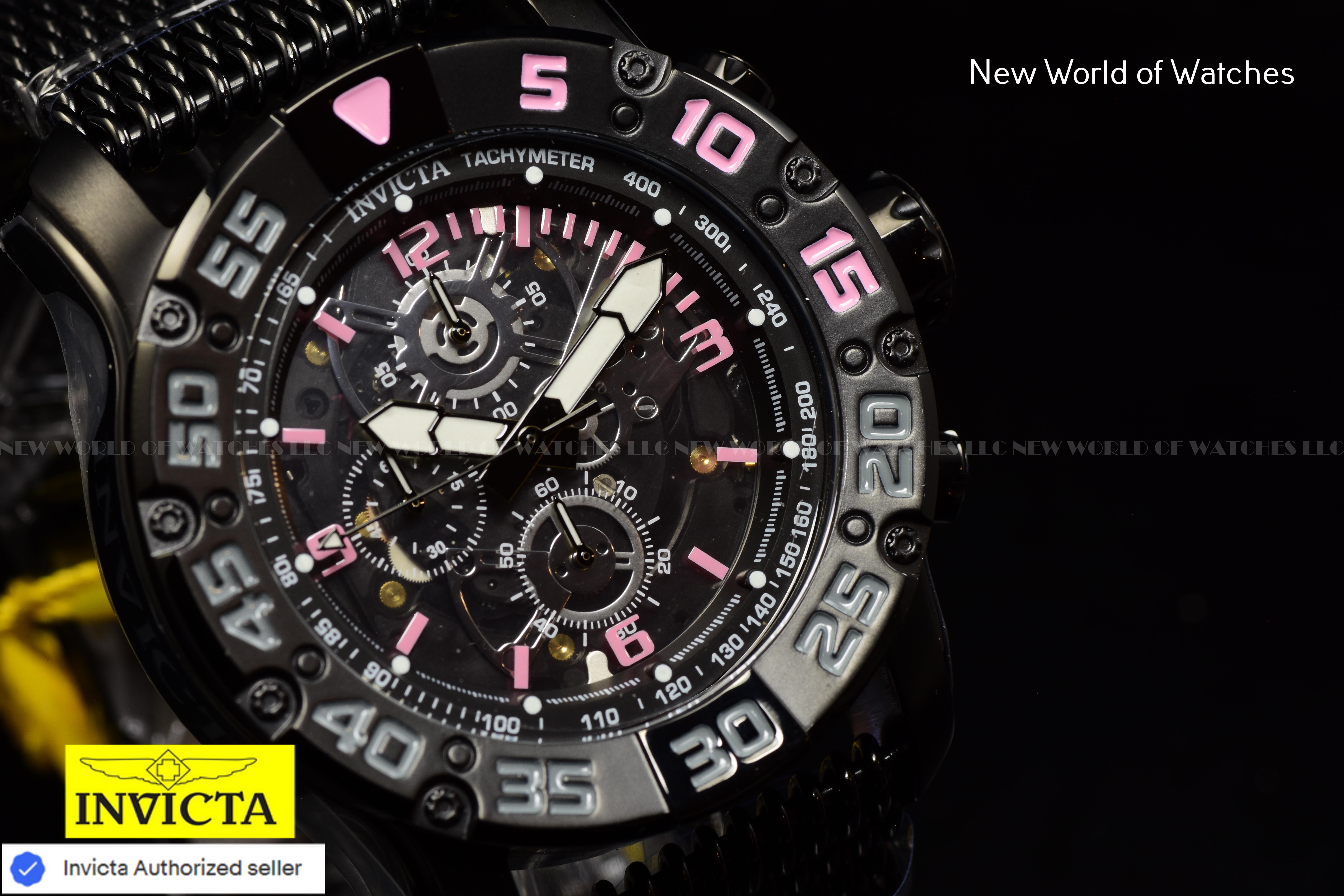 Invicta Racing JM Limited Edition Men's 48mm Black Skeleton Chronograph Watch