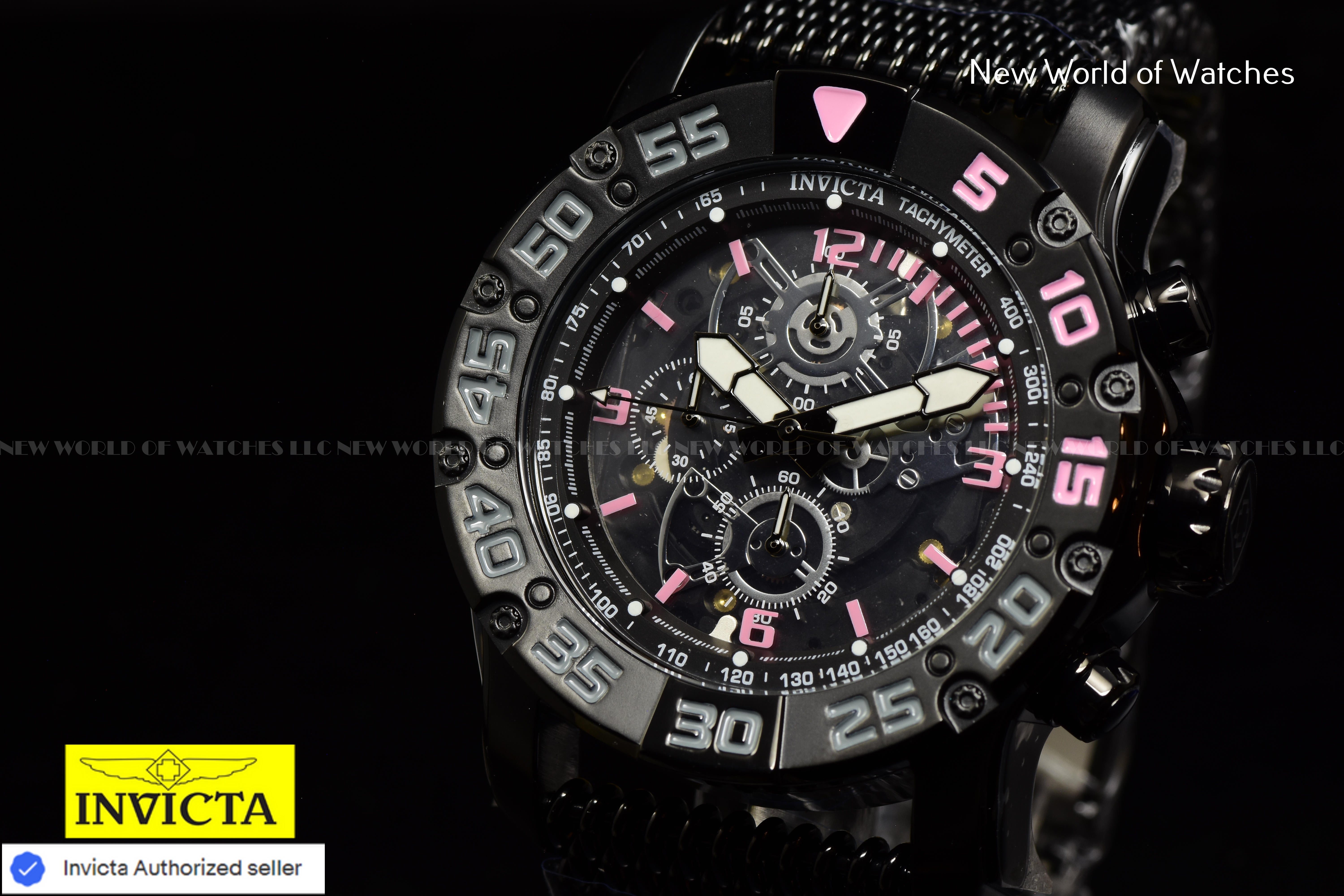 Invicta Racing JM Limited Edition Men's 48mm Black Skeleton Chronograph Watch