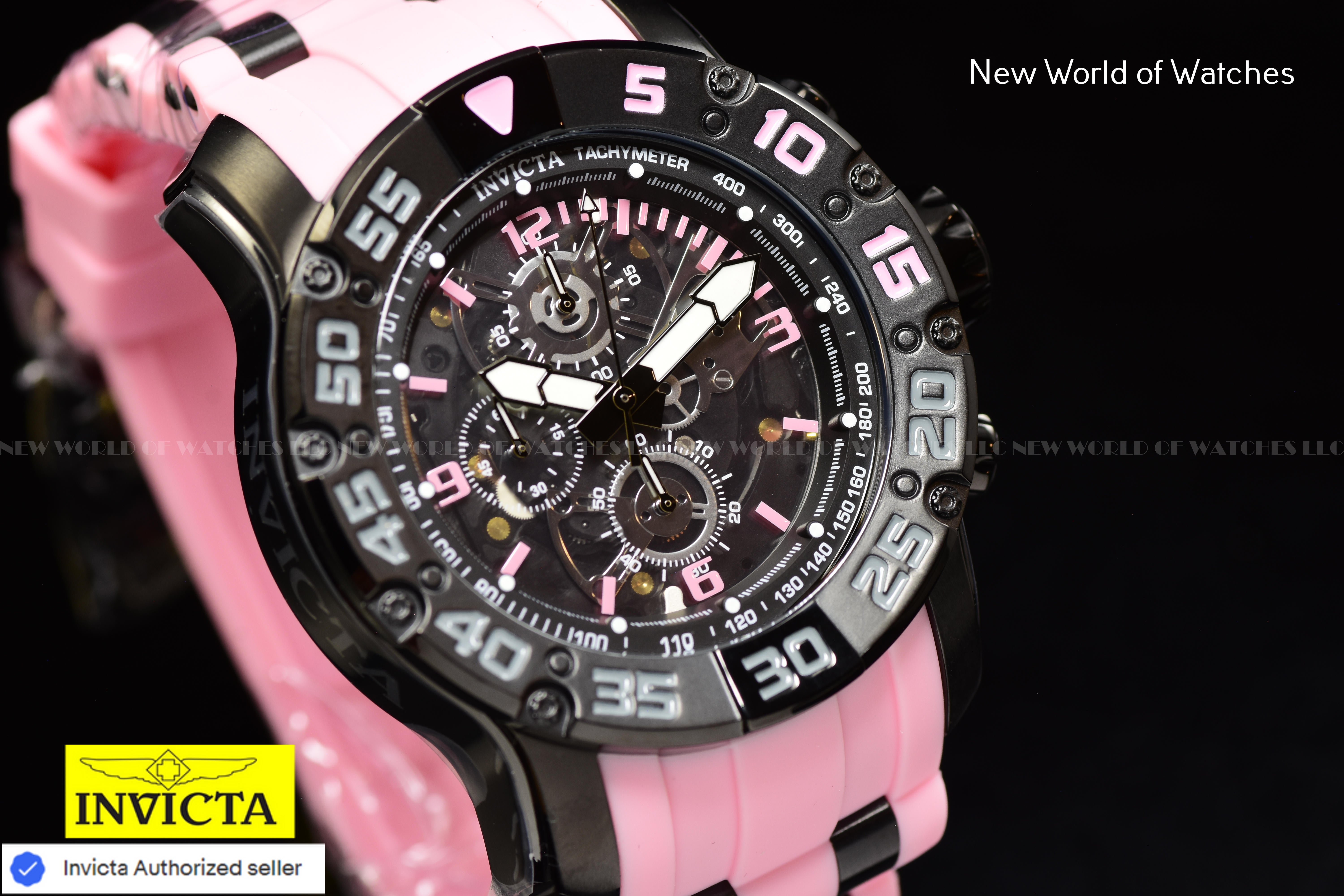 Invicta RACING JM LIMITED EDITION 48mm Chronograph Quartz PINK/BLACK Watch
