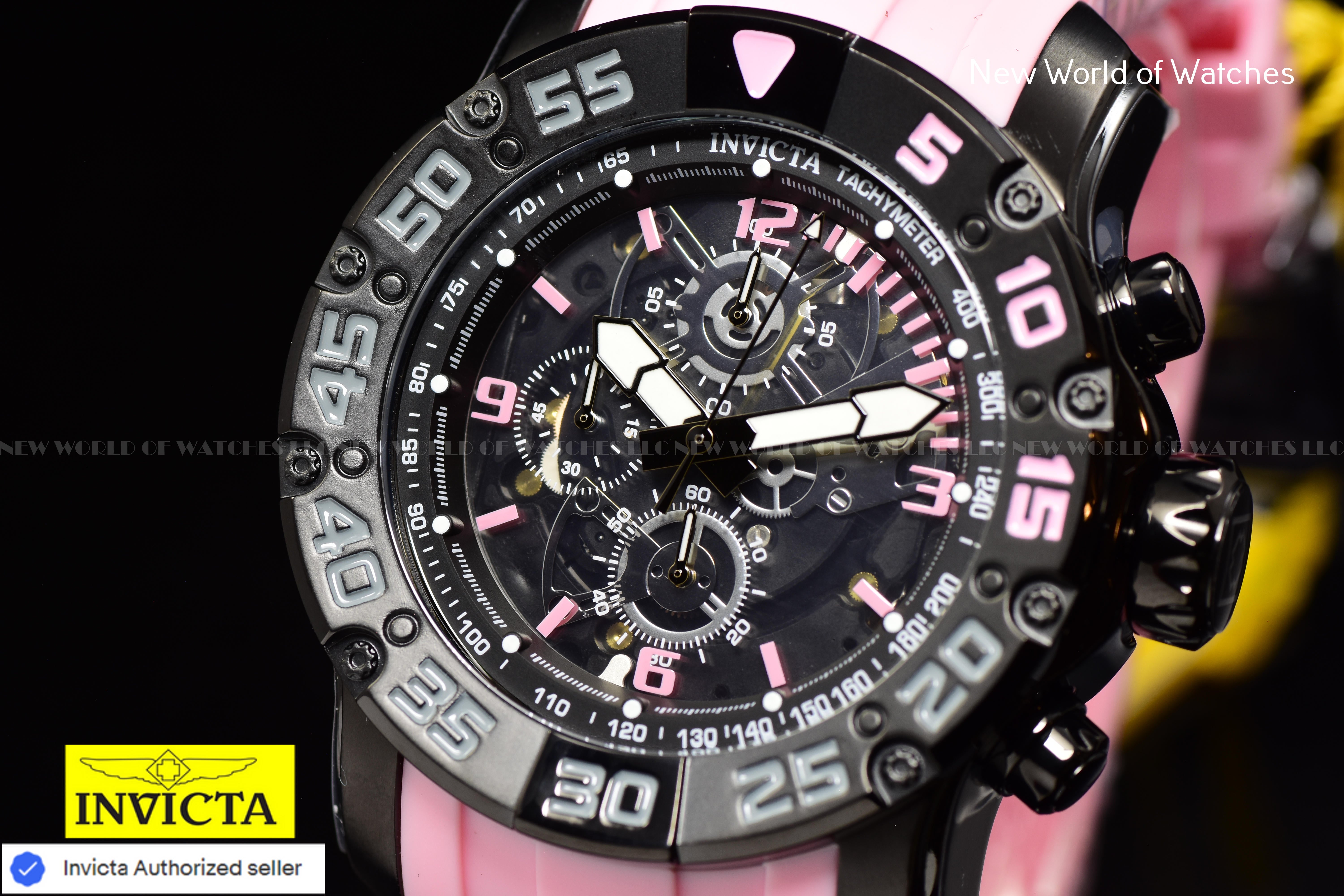 Invicta RACING JM LIMITED EDITION 48mm Chronograph Quartz PINK/BLACK Watch