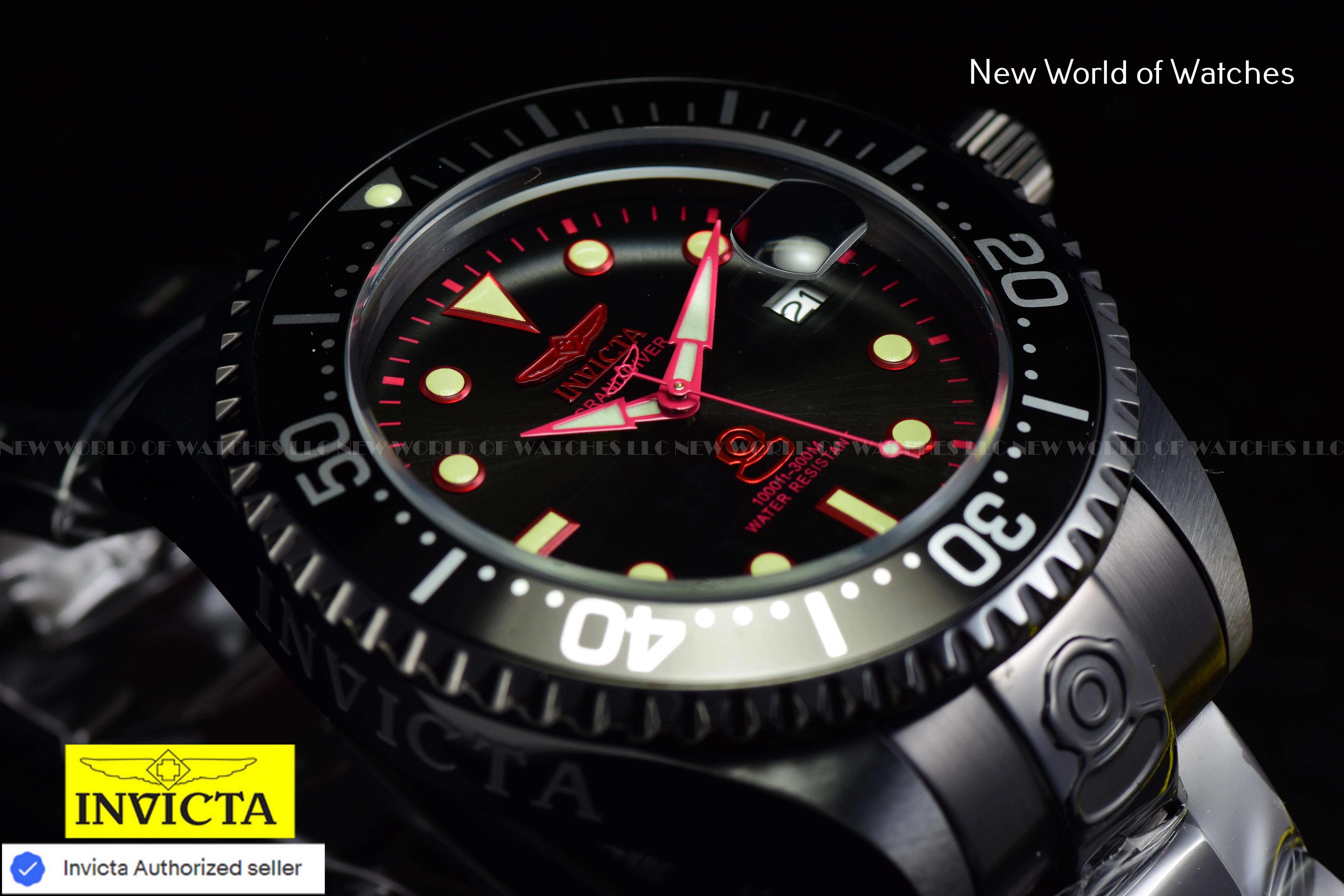 Invicta Men's GRAND DIVER 47mm Stainless Steel TRIPLE BLACK Automatic Watch
