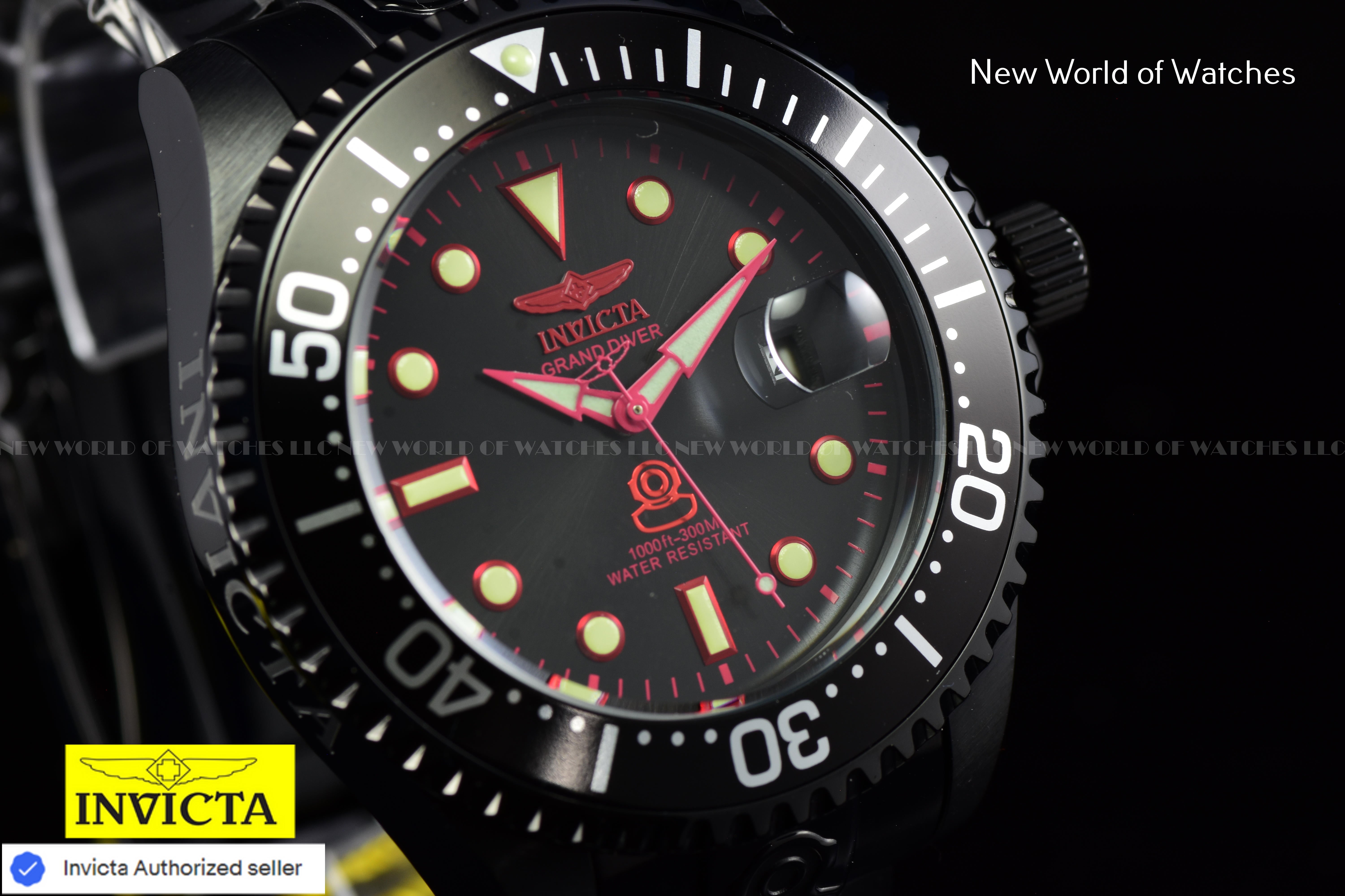 Invicta Men's GRAND DIVER 47mm Stainless Steel TRIPLE BLACK Automatic Watch