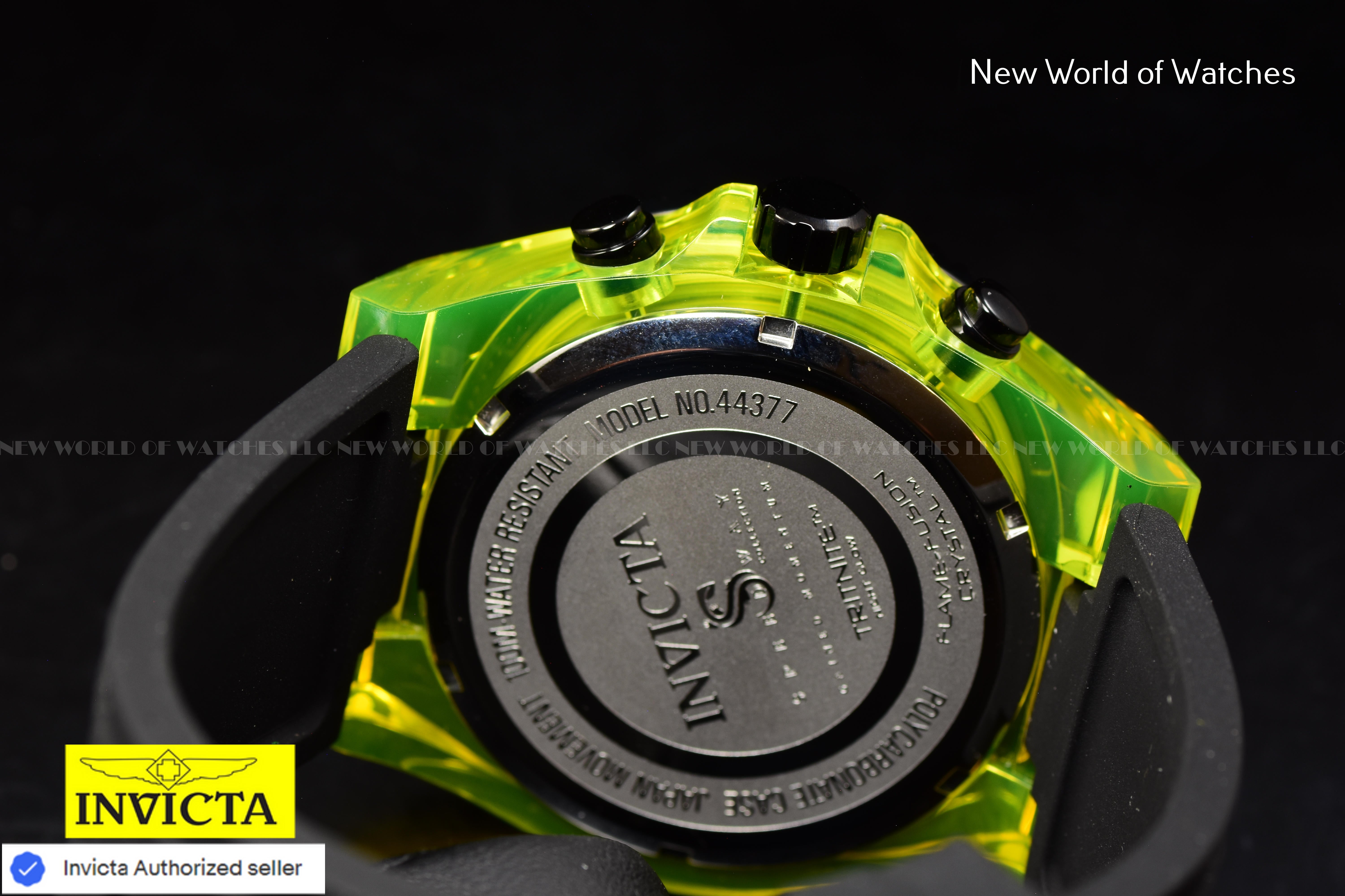 Invicta Men's SPEEDWAY Yellow Chronograph Dial Black Silicone Bnad Quartz Watch