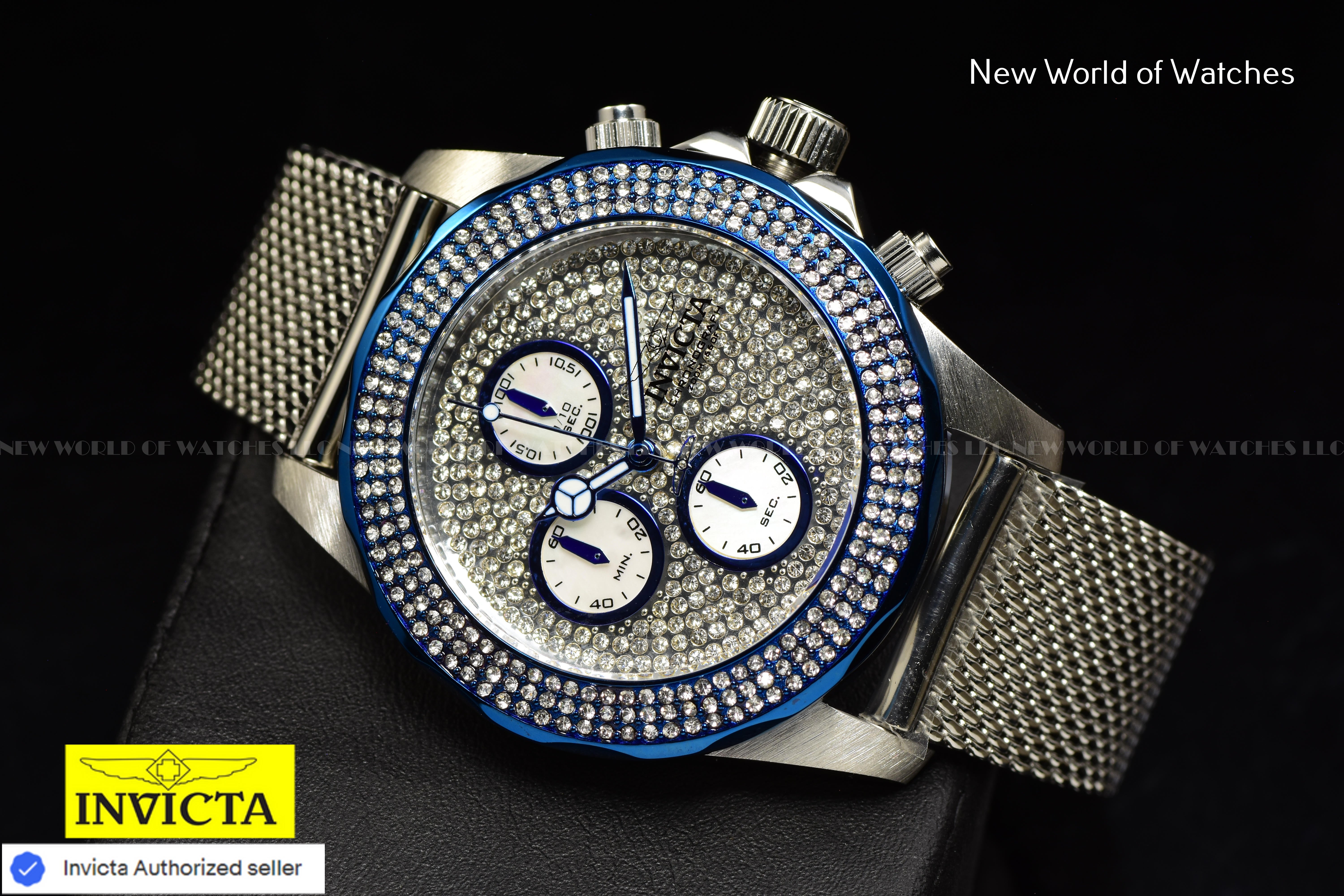 Invicta Ladies PRO DIVER Chronograph MOTHER OF PEARL Dial 40mm SS Crystal Watch