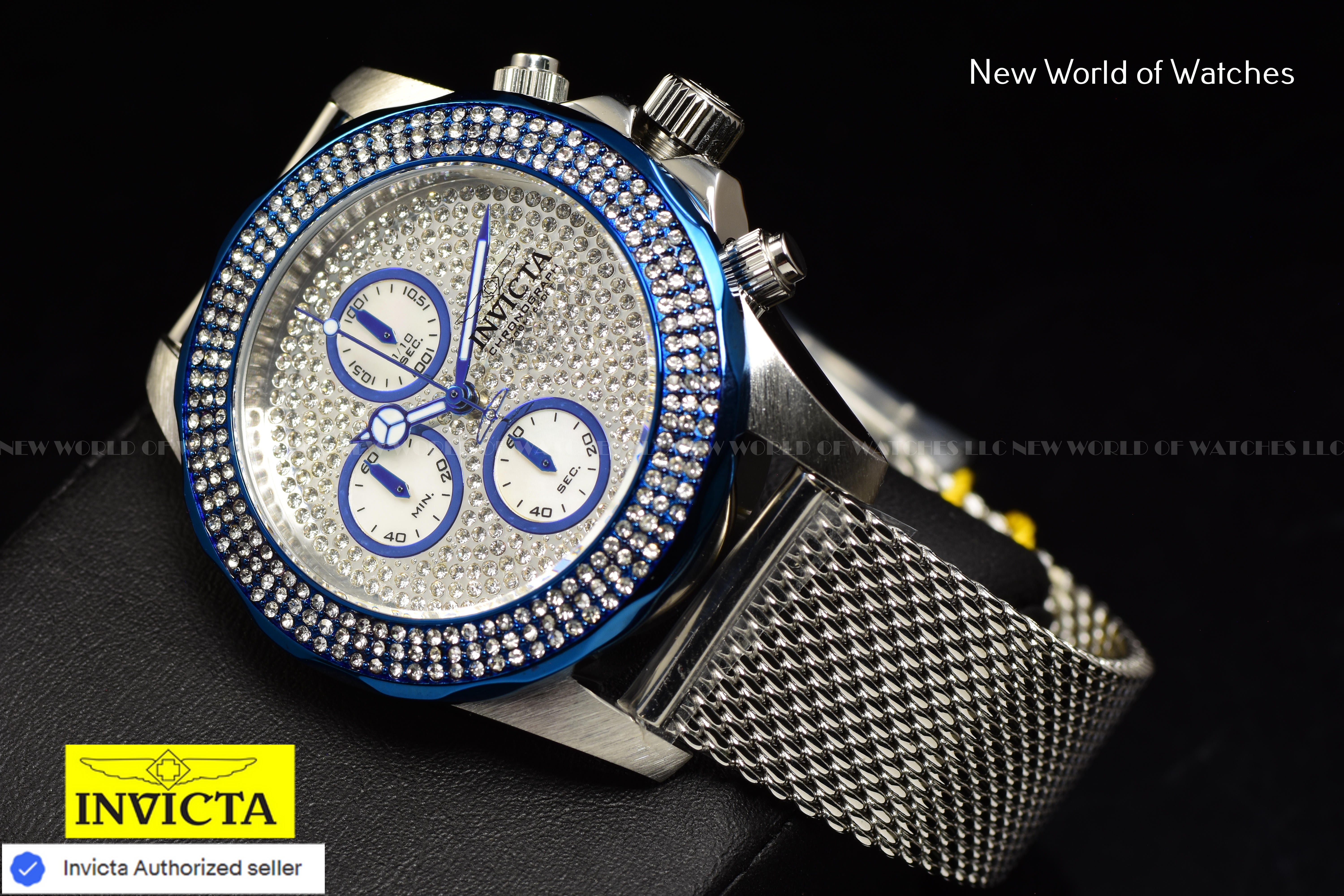 Invicta Ladies PRO DIVER Chronograph MOTHER OF PEARL Dial 40mm SS Crystal Watch