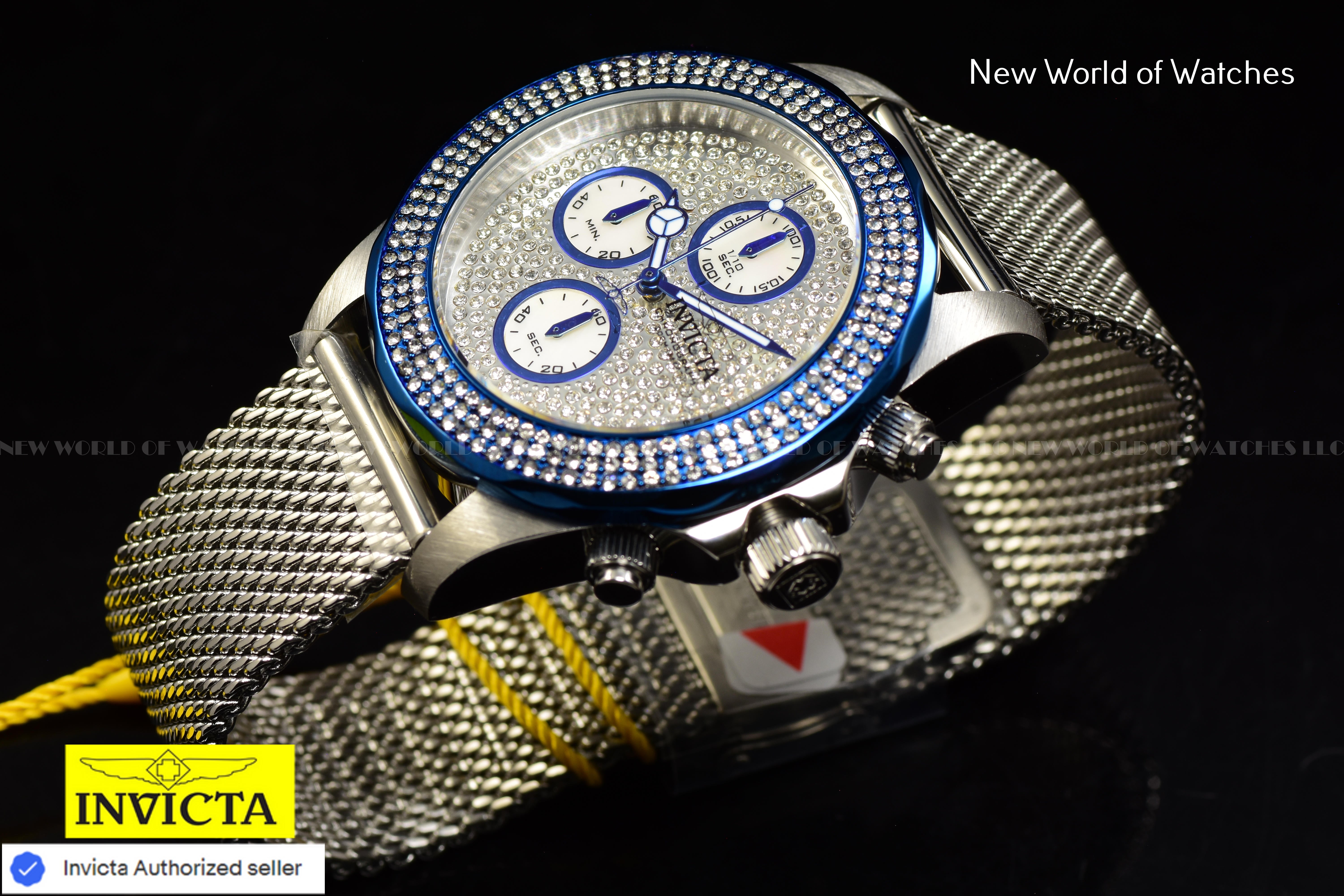 Invicta Ladies PRO DIVER Chronograph MOTHER OF PEARL Dial 40mm SS Crystal Watch