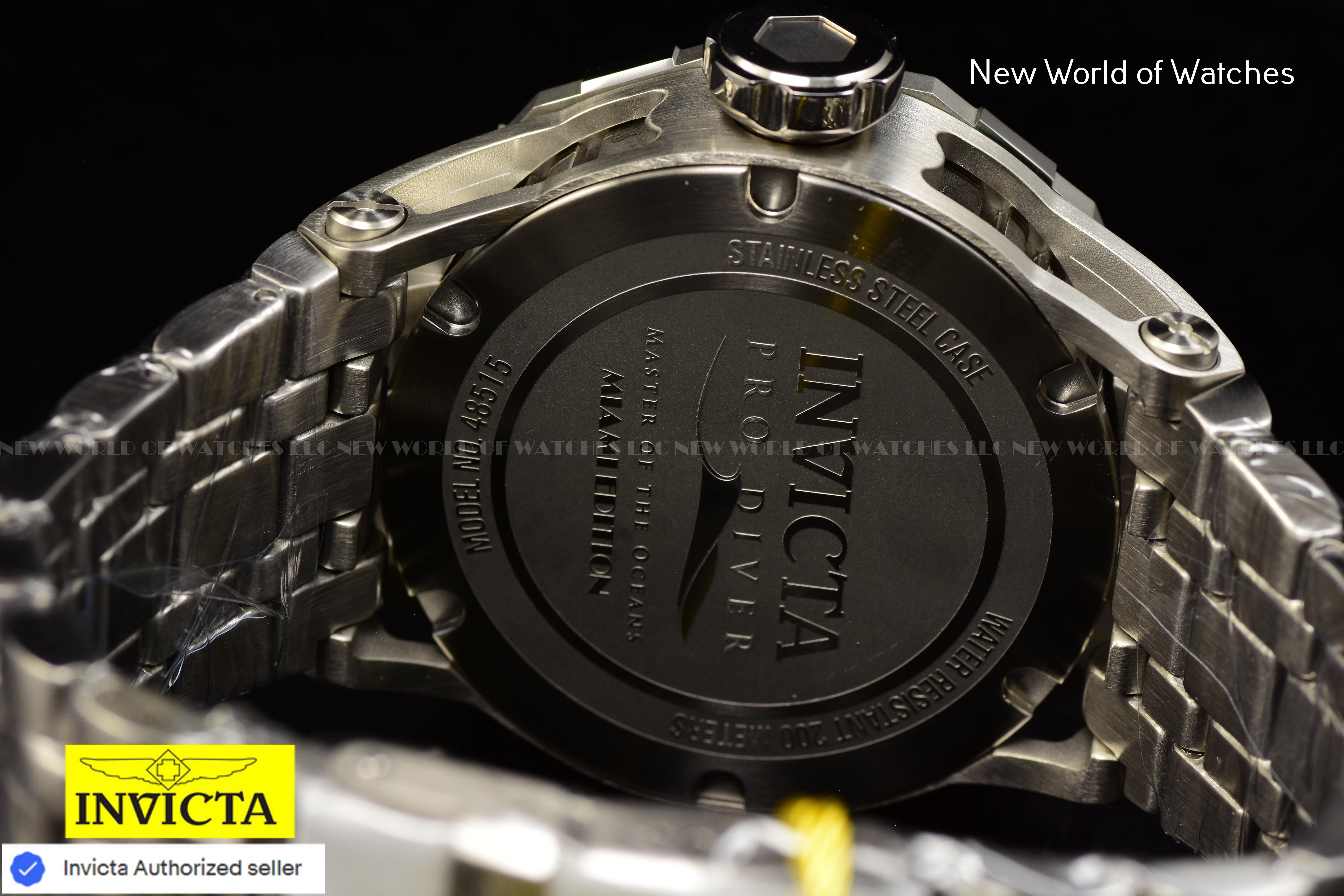 Invicta Men's Pro Diver MIAMI EDITION 52mm PINK/BLACK Dial Stainless Steel Watch