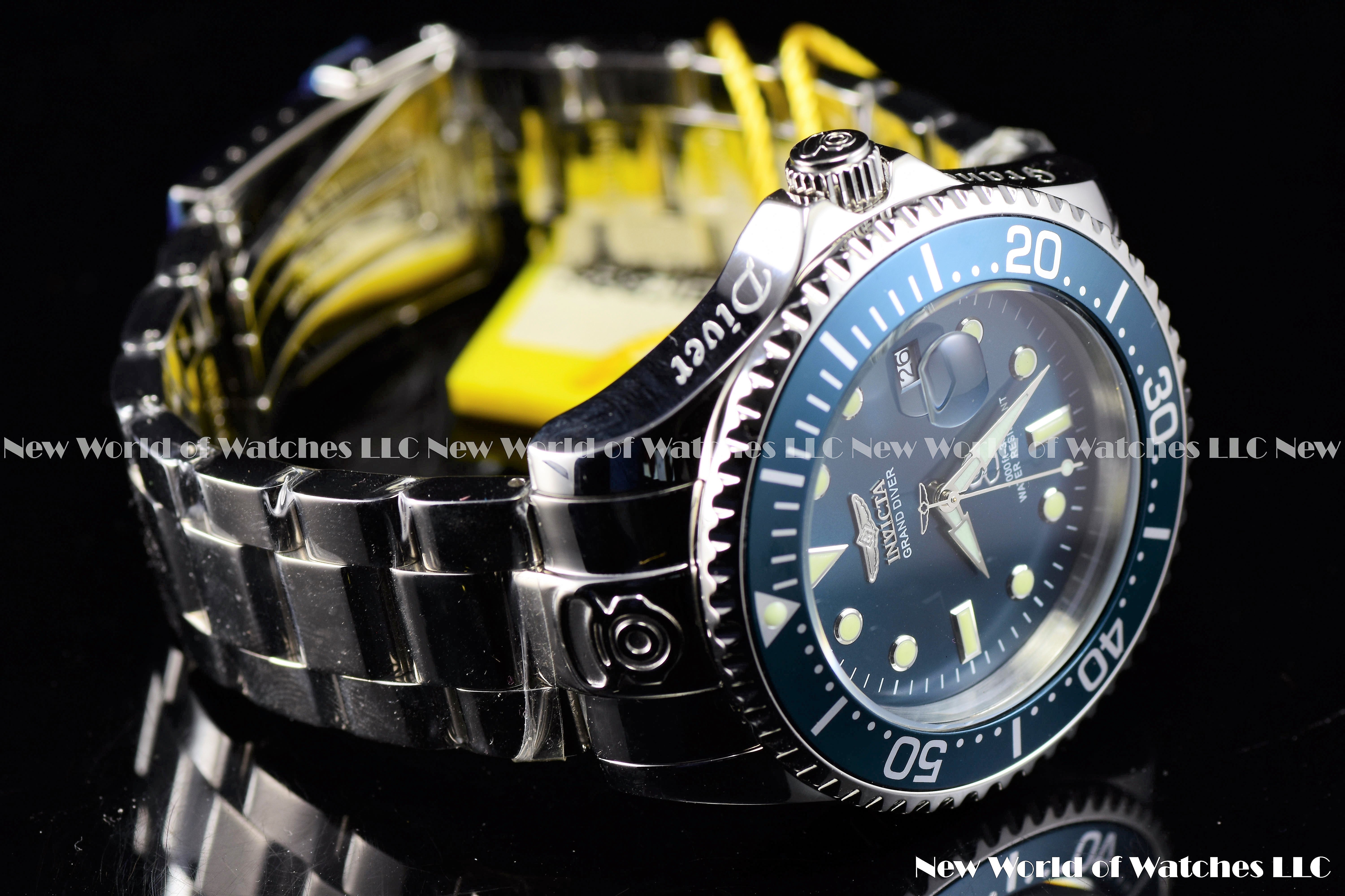 Invicta Men's GRAND DIVER 47mm Blue DIal Stainless Steel AUTOMATIC Watch