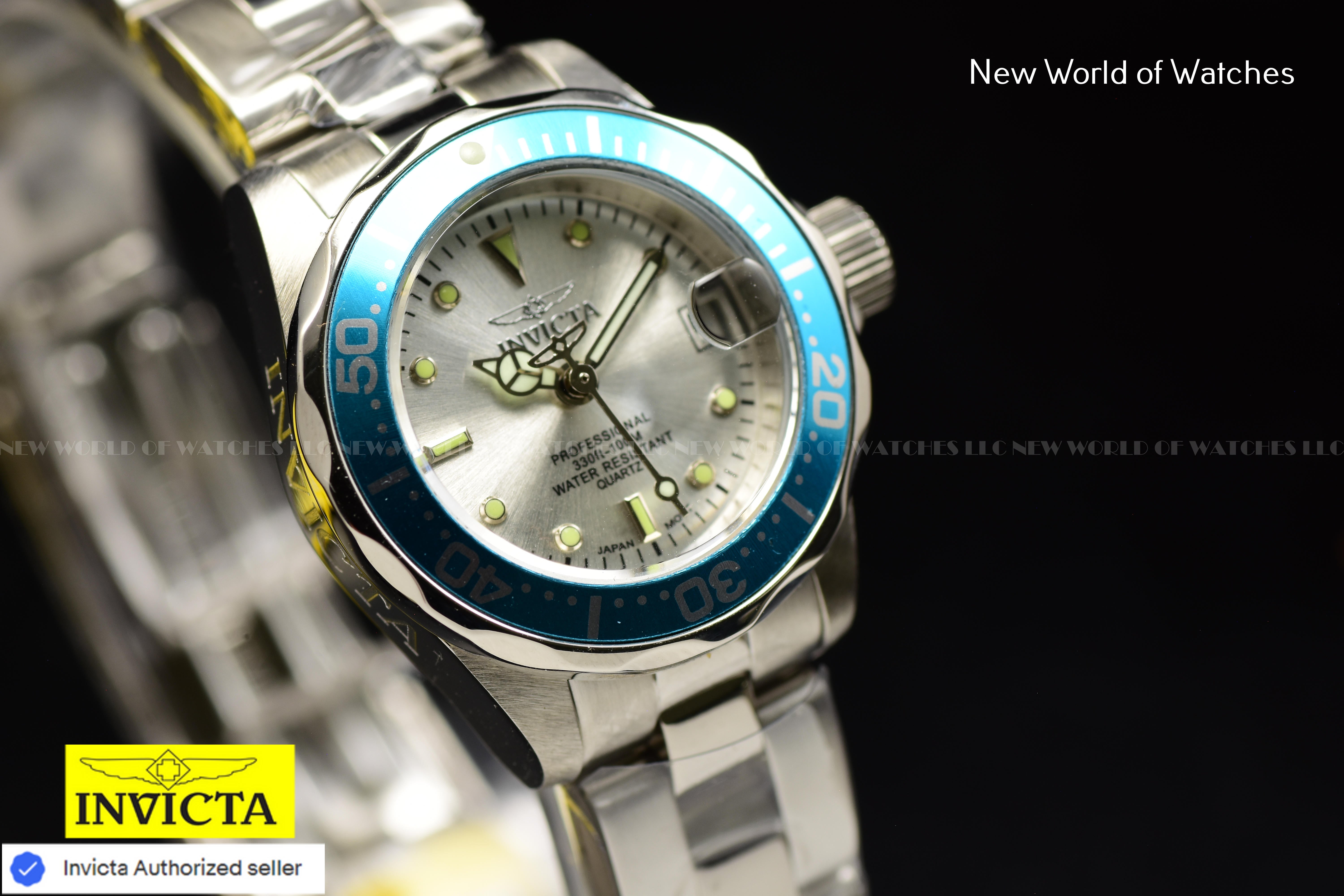 Invicta Pro Diver 24.5mm METALLIC WHITE Dial Quartz Stainless Steel Ladies Watch