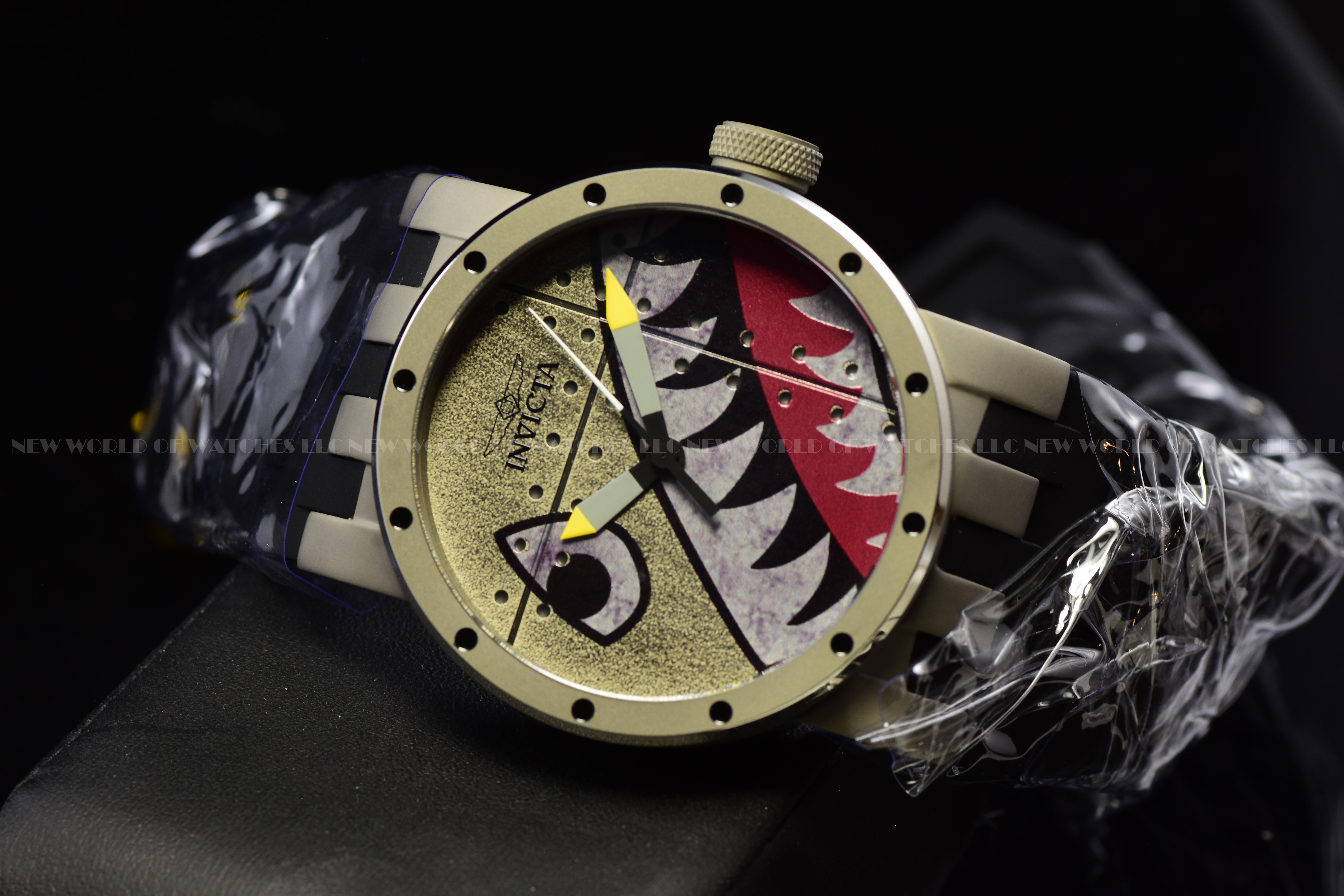 Invicta Men DNA 46mm Silver Quartz Japan Silicone Watch