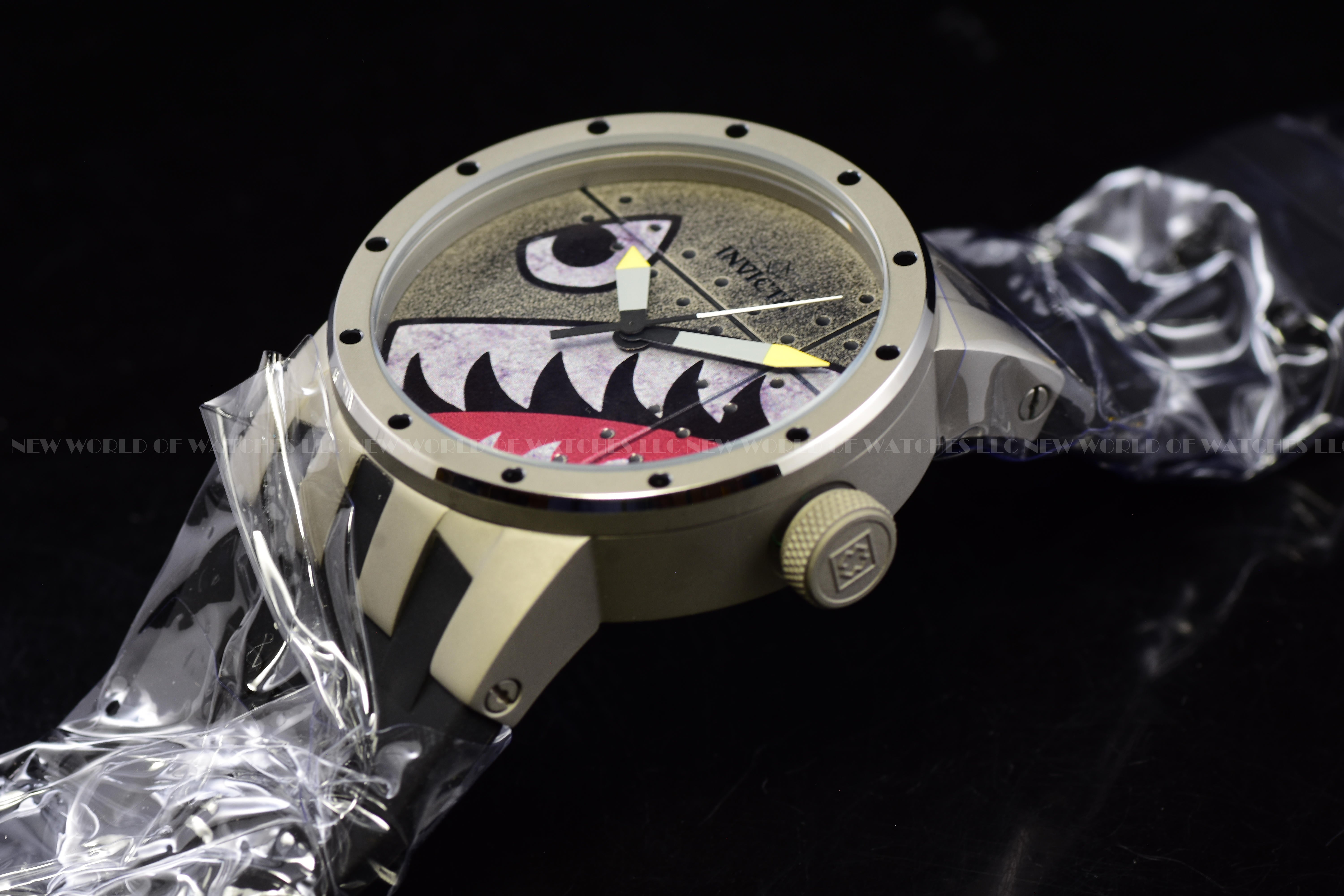 Invicta Men DNA 46mm Silver Quartz Japan Silicone Watch