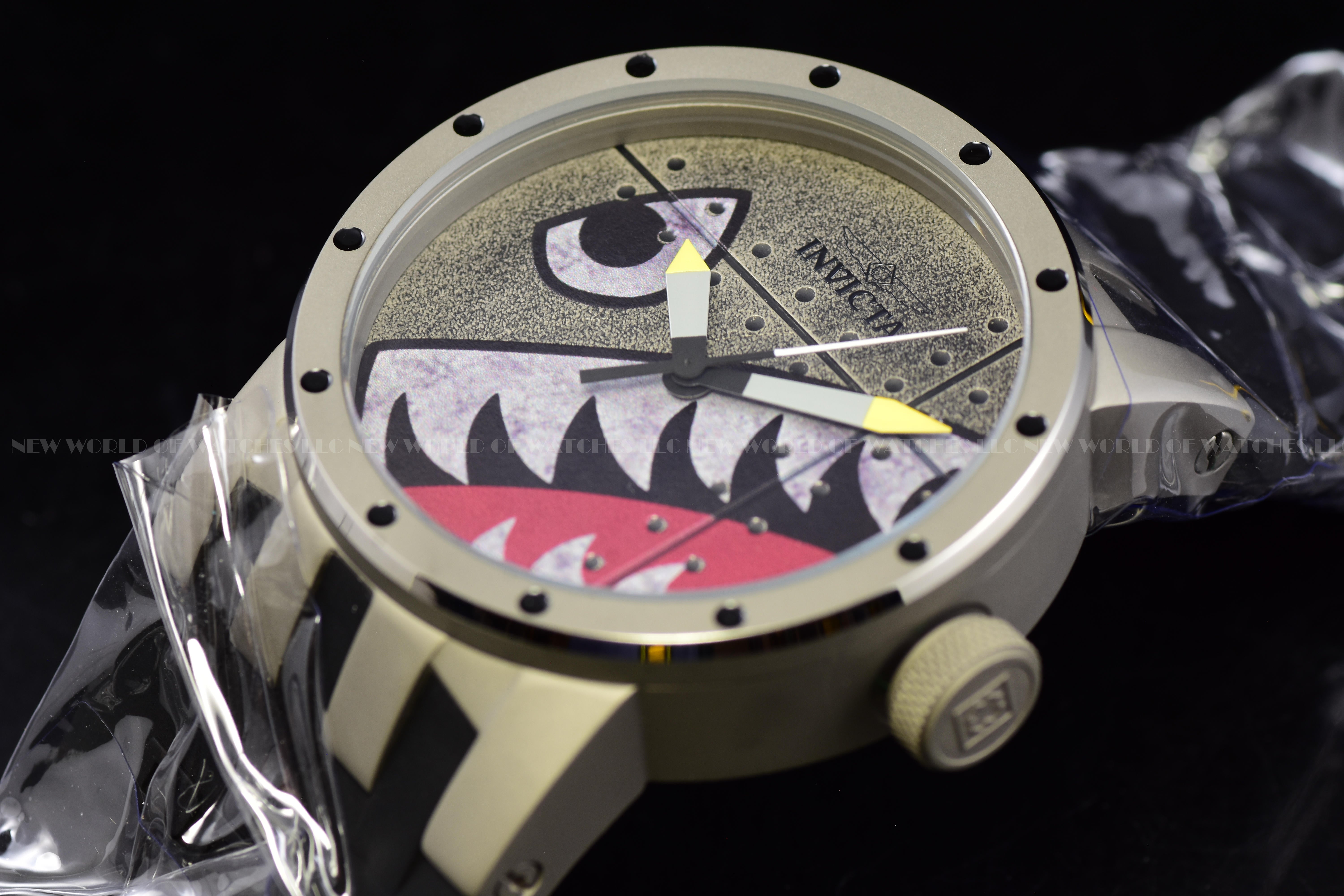 Invicta Men DNA 46mm Silver Quartz Japan Silicone Watch