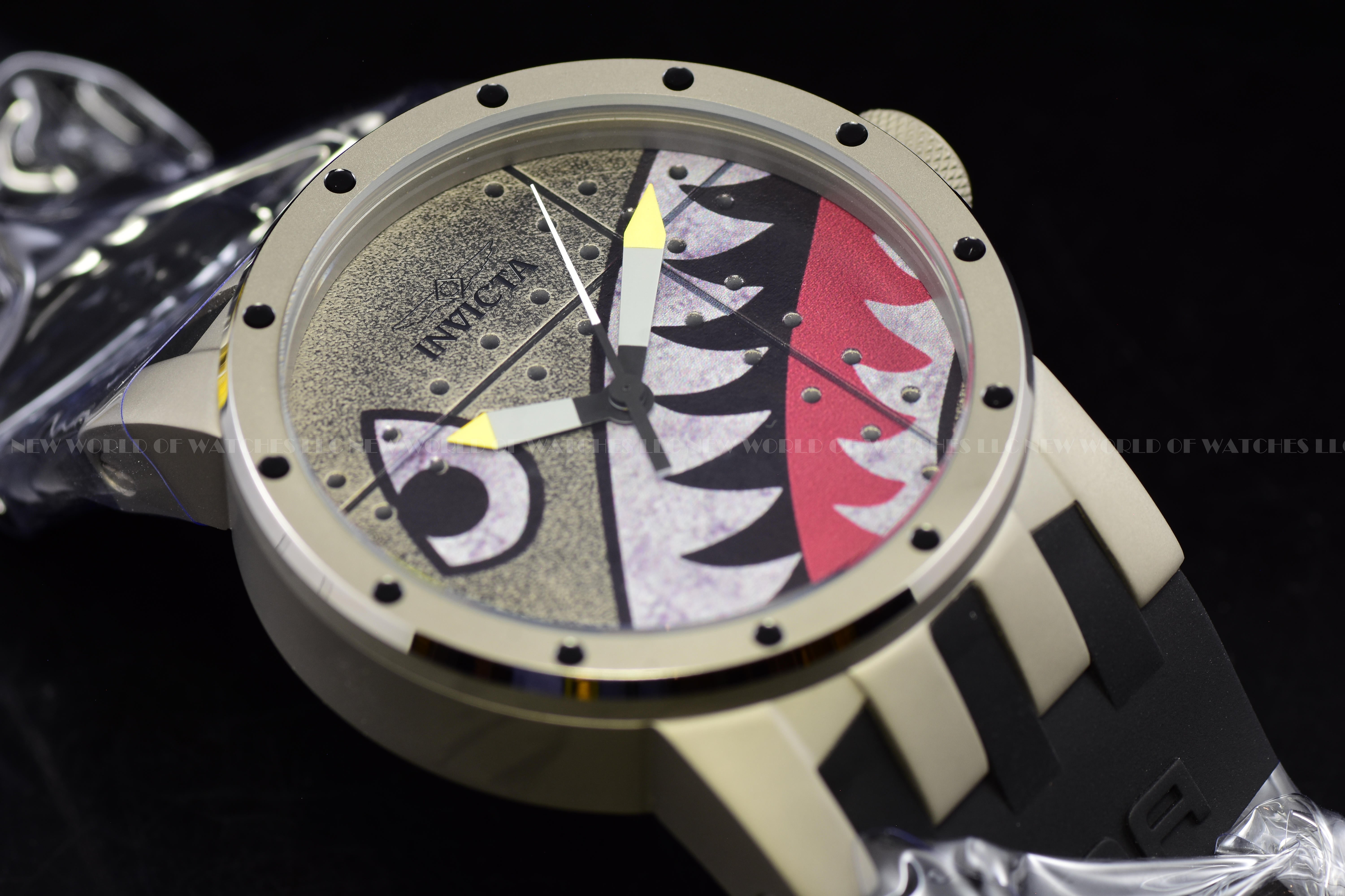 Invicta Men DNA 46mm Silver Quartz Japan Silicone Watch