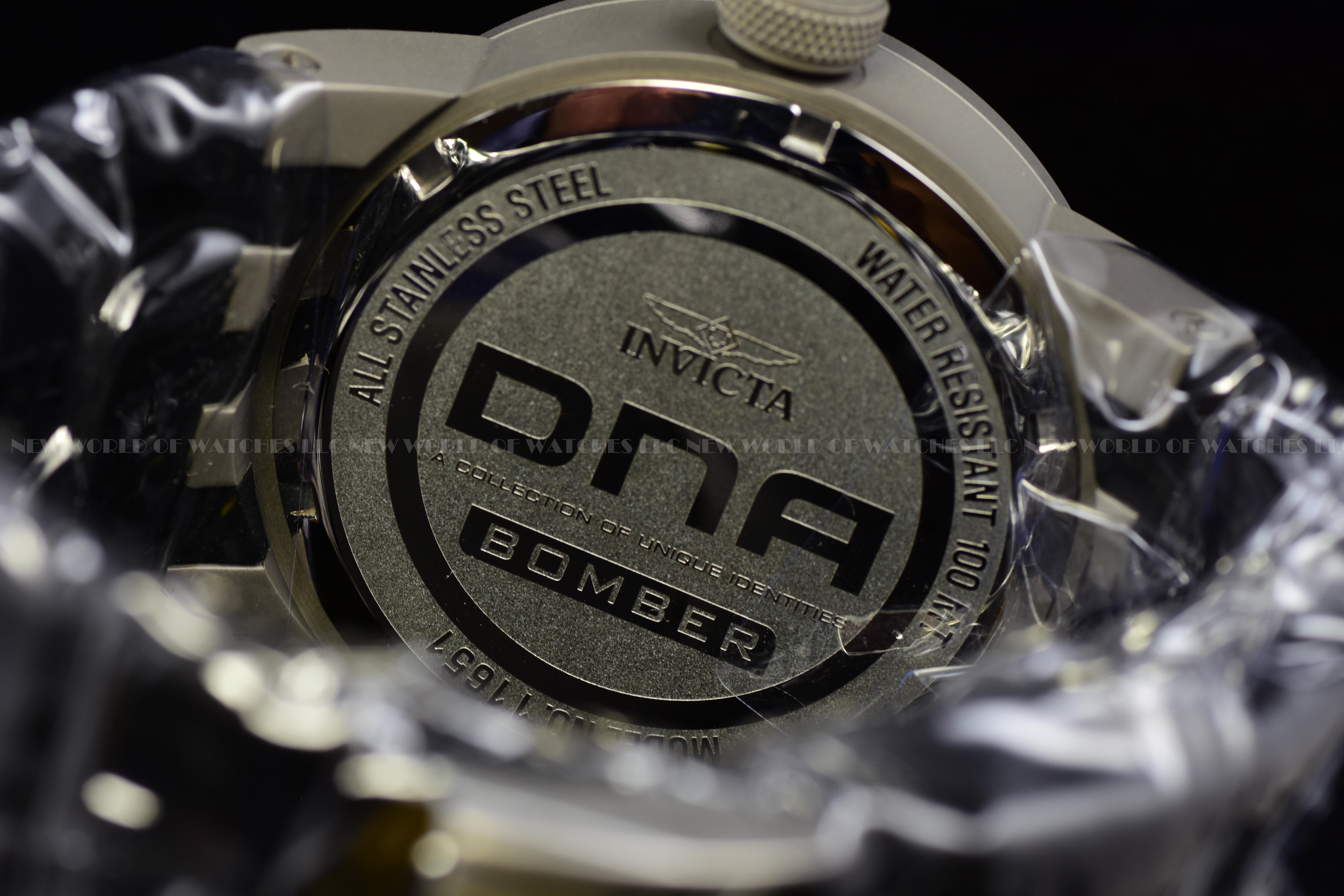 Invicta Men DNA 46mm Silver Quartz Japan Silicone Watch