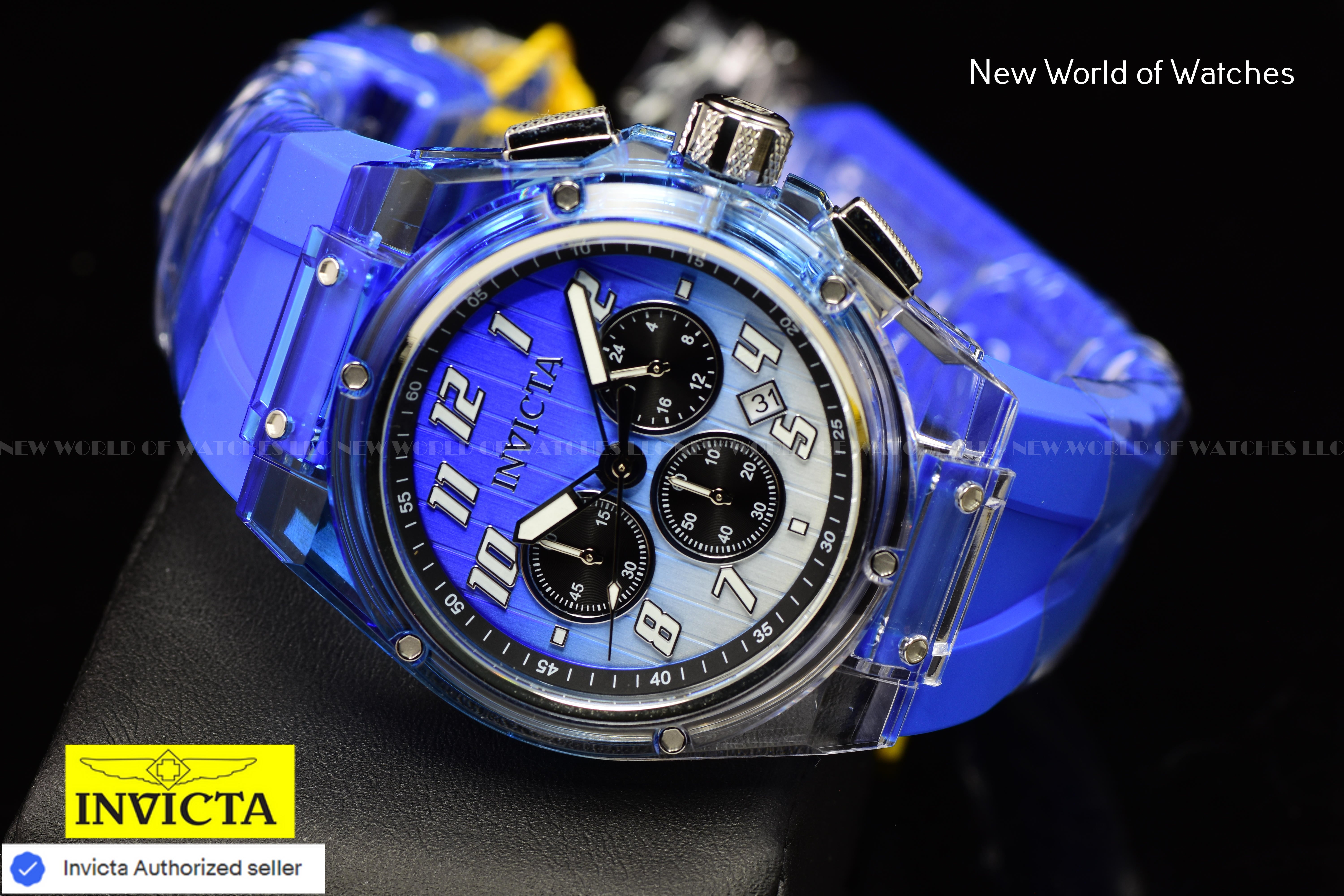 Invicta Men's S1 RALLY PRISM 44mm Chronograph Dial Quartz BLUE Watch