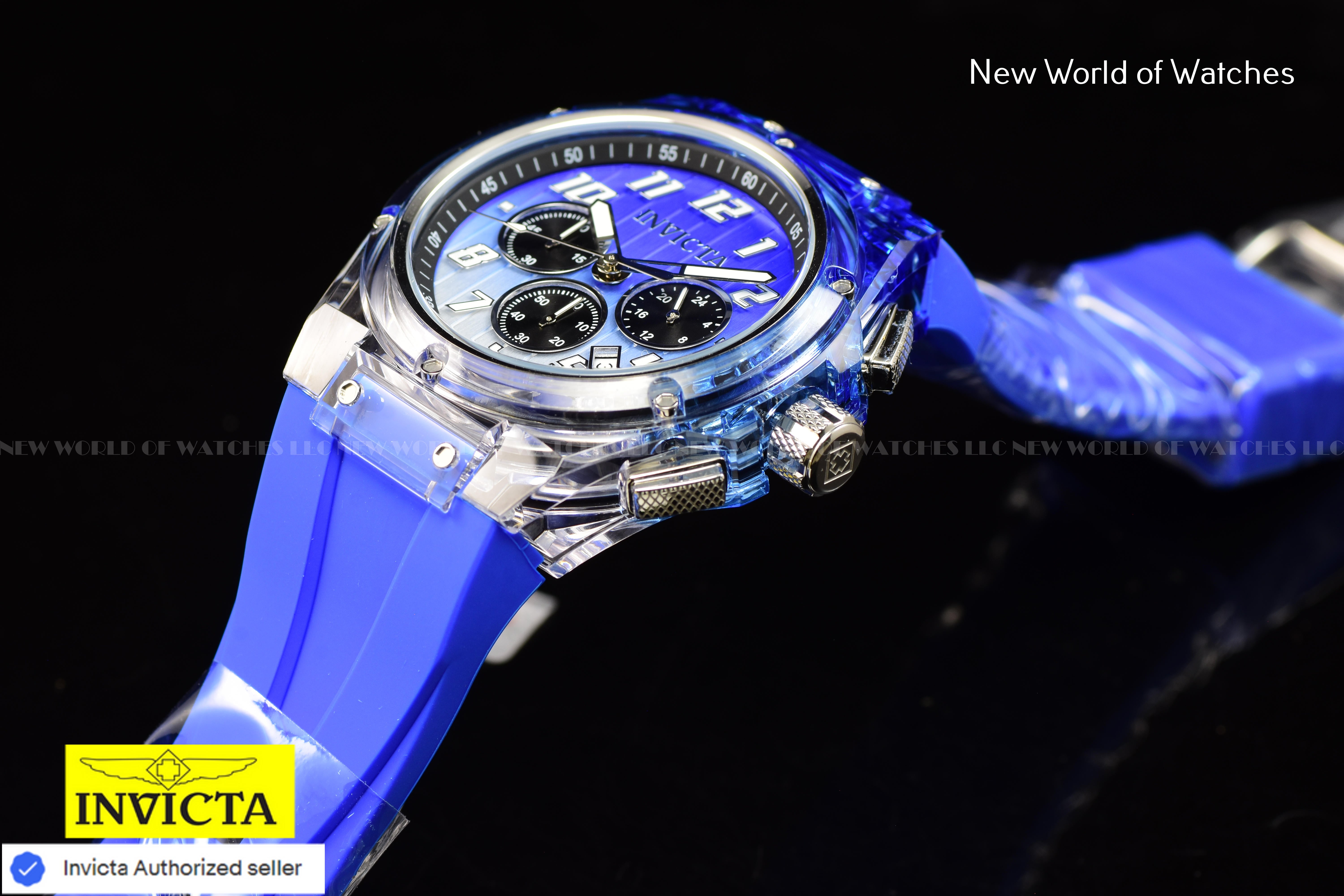 Invicta Men's S1 RALLY PRISM 44mm Chronograph Dial Quartz BLUE Watch