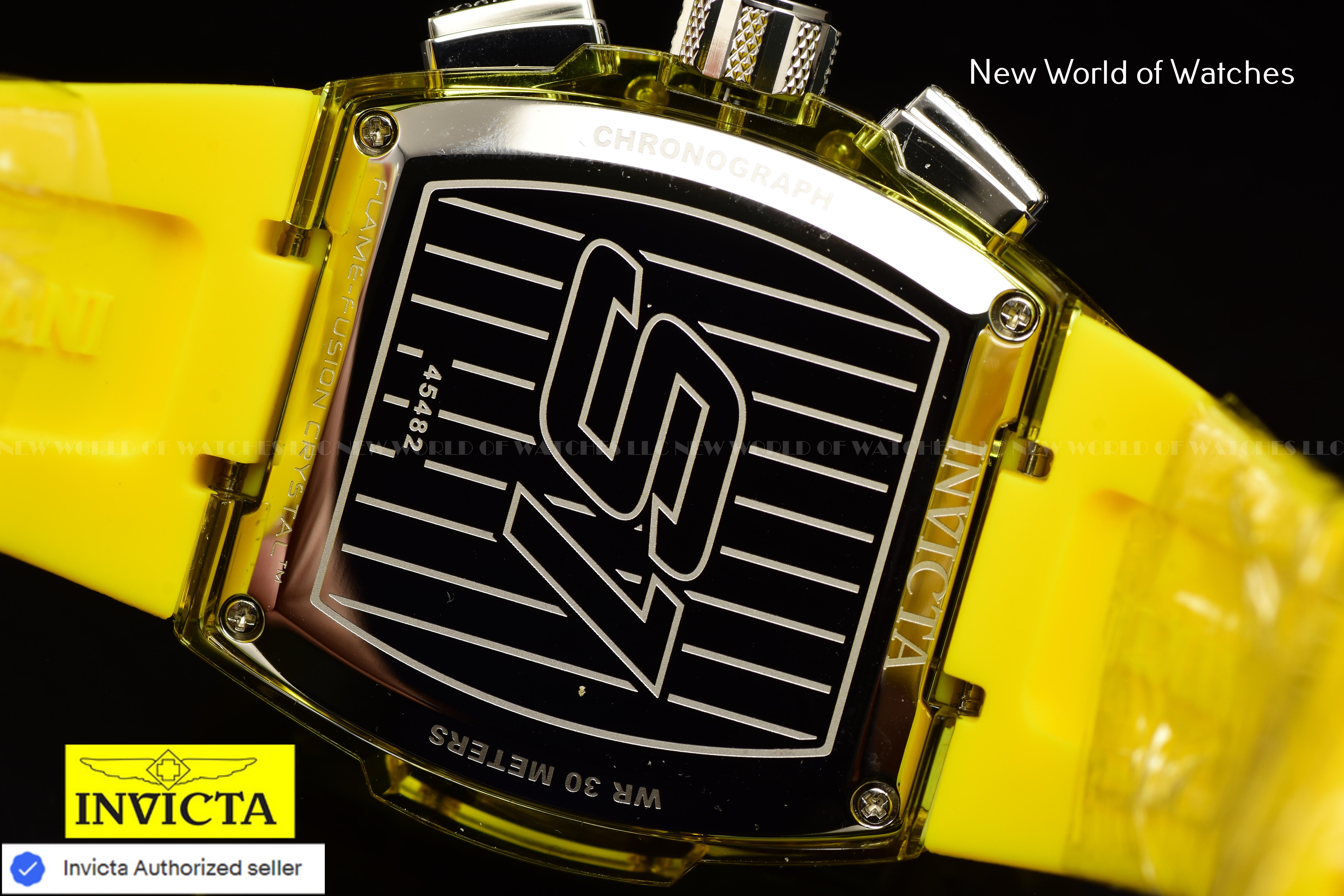 Invicta Men's S1 RALLY 47mm Chronograph Transparent/Yellow Dial Quartz Watch