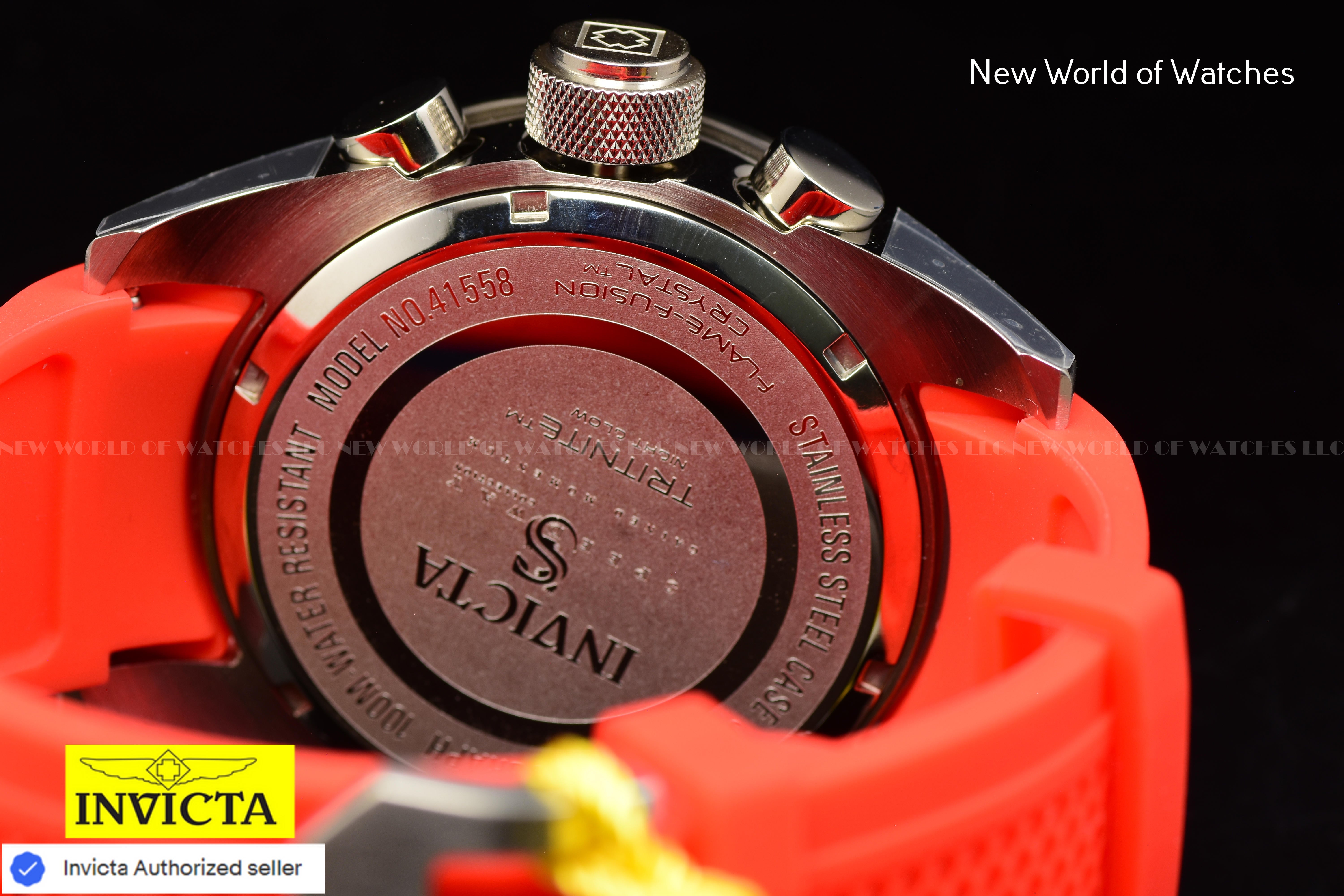 Invicta Men's SPEEDWAY Chronograph Black Dial 50mm RED Silicone Band Watch