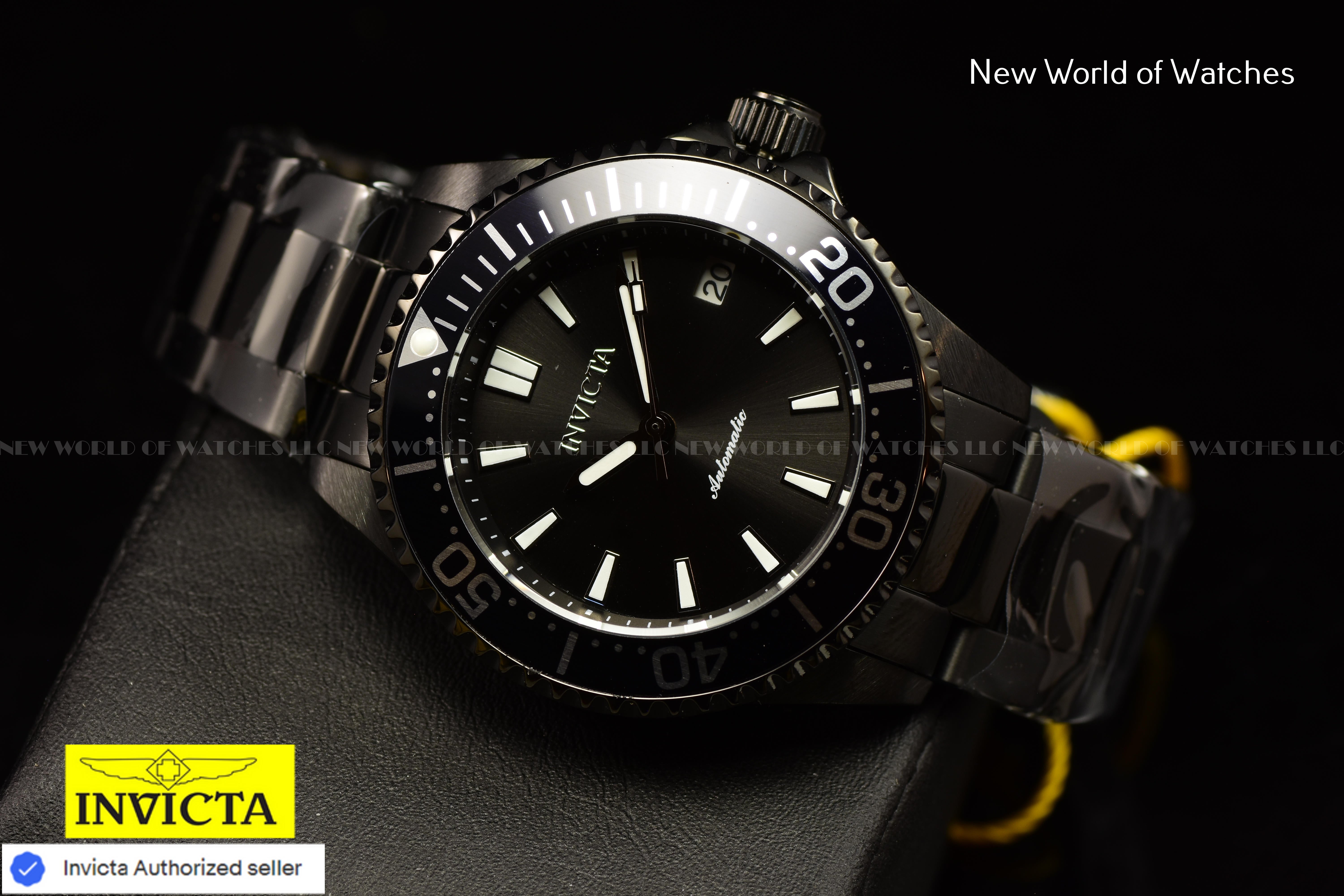 Invicta Lady PRO DIVER 38mm Stainless Steel TRIPLE BLACK Automatic Watch