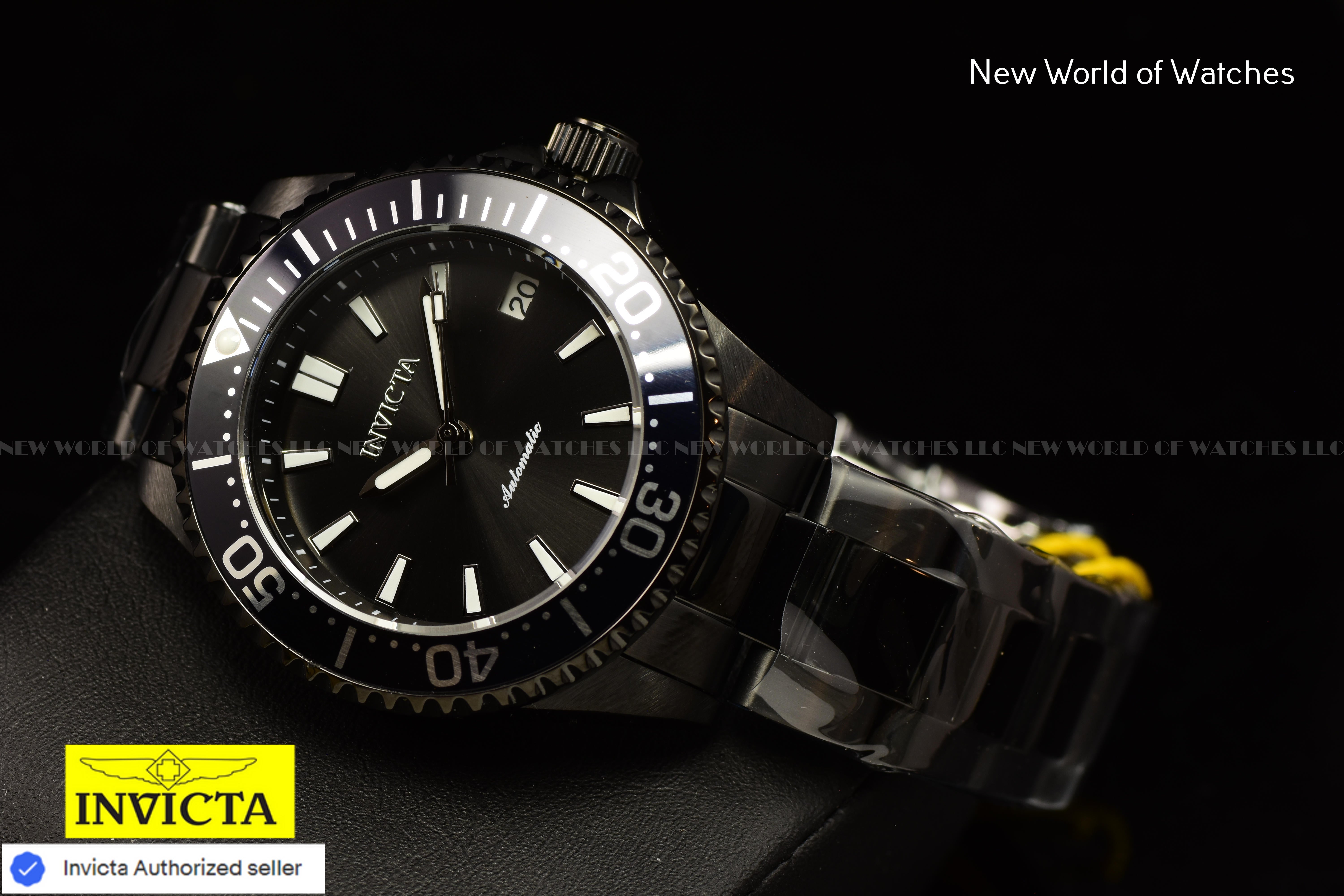 Invicta Lady PRO DIVER 38mm Stainless Steel TRIPLE BLACK Automatic Watch
