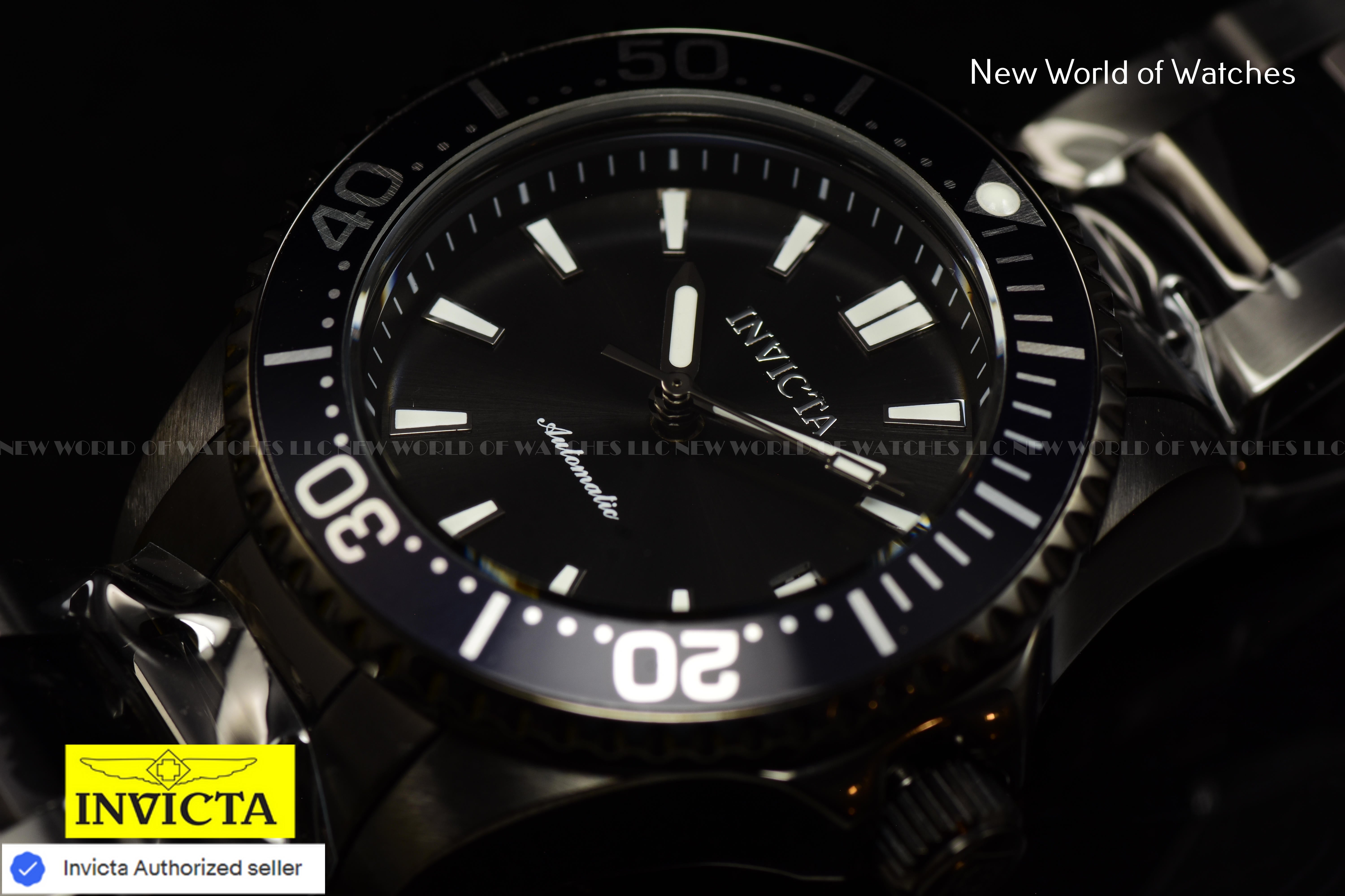 Invicta Lady PRO DIVER 38mm Stainless Steel TRIPLE BLACK Automatic Watch