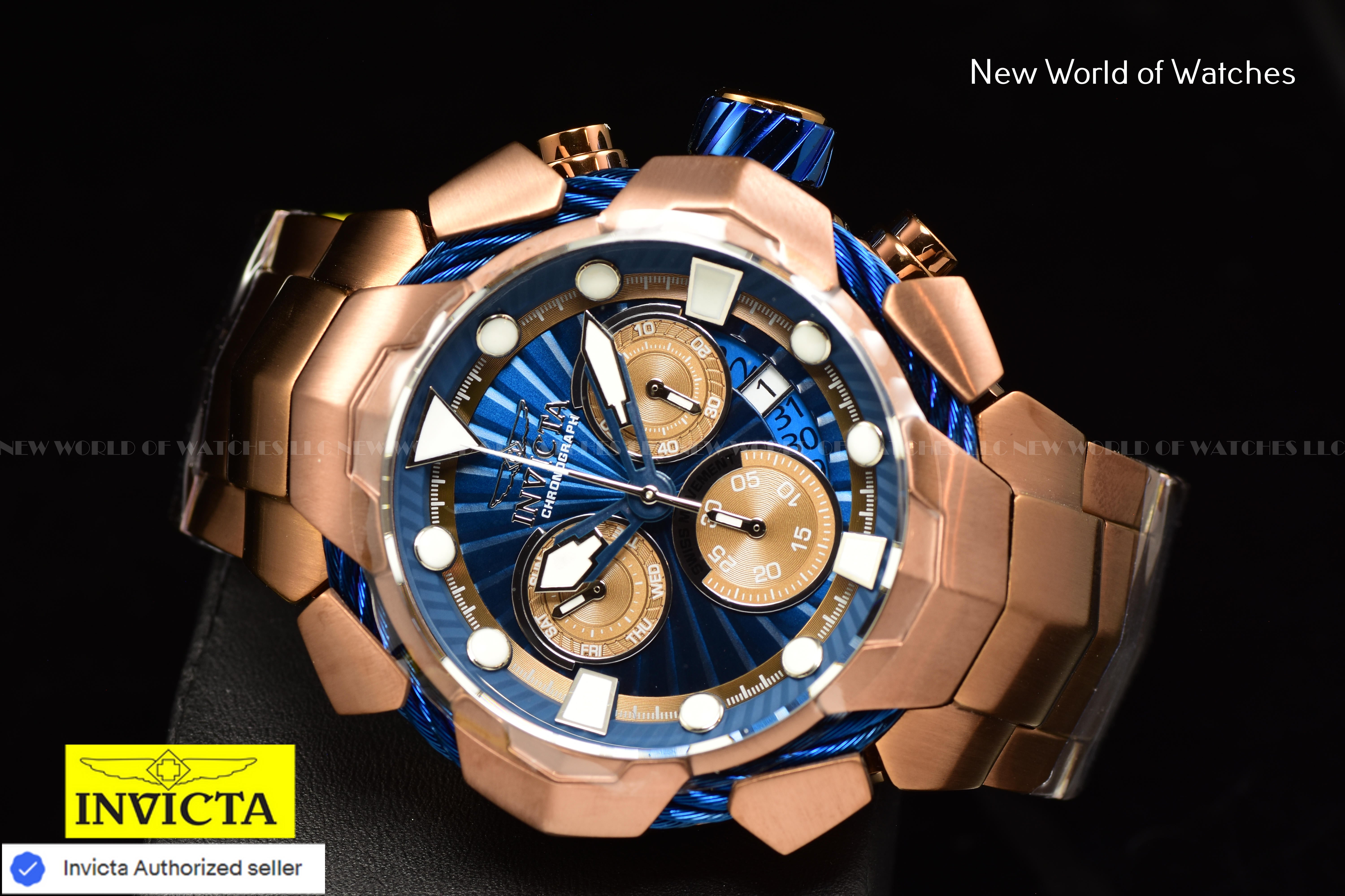 Invicta Men's BOLT 54mm Chronograph Dial Quartz SS Dark Brown Swiss Watch