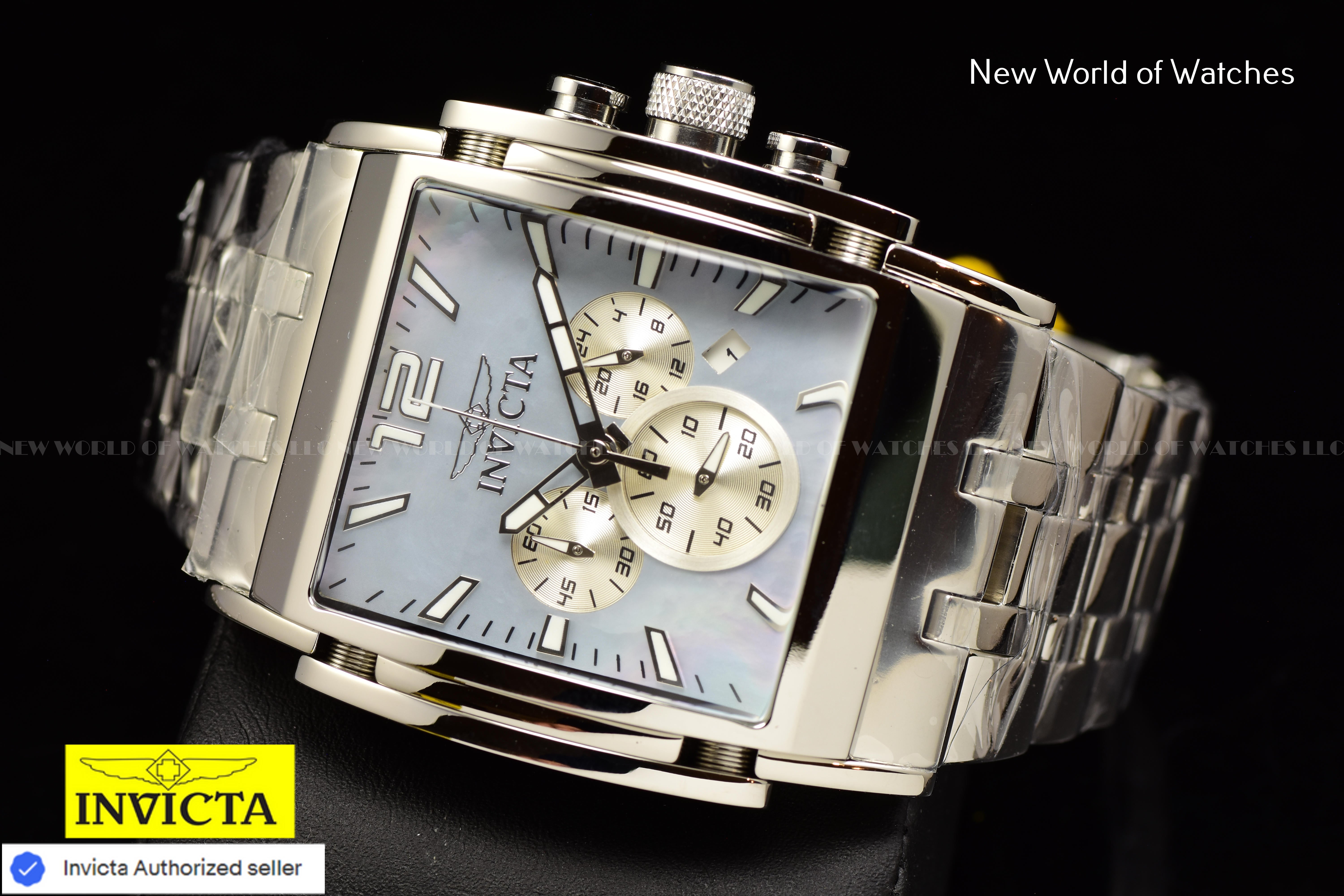 Invicta Men's Speedway The Beast MOP Platinum Chronograph Dial 47mm Steel Watch