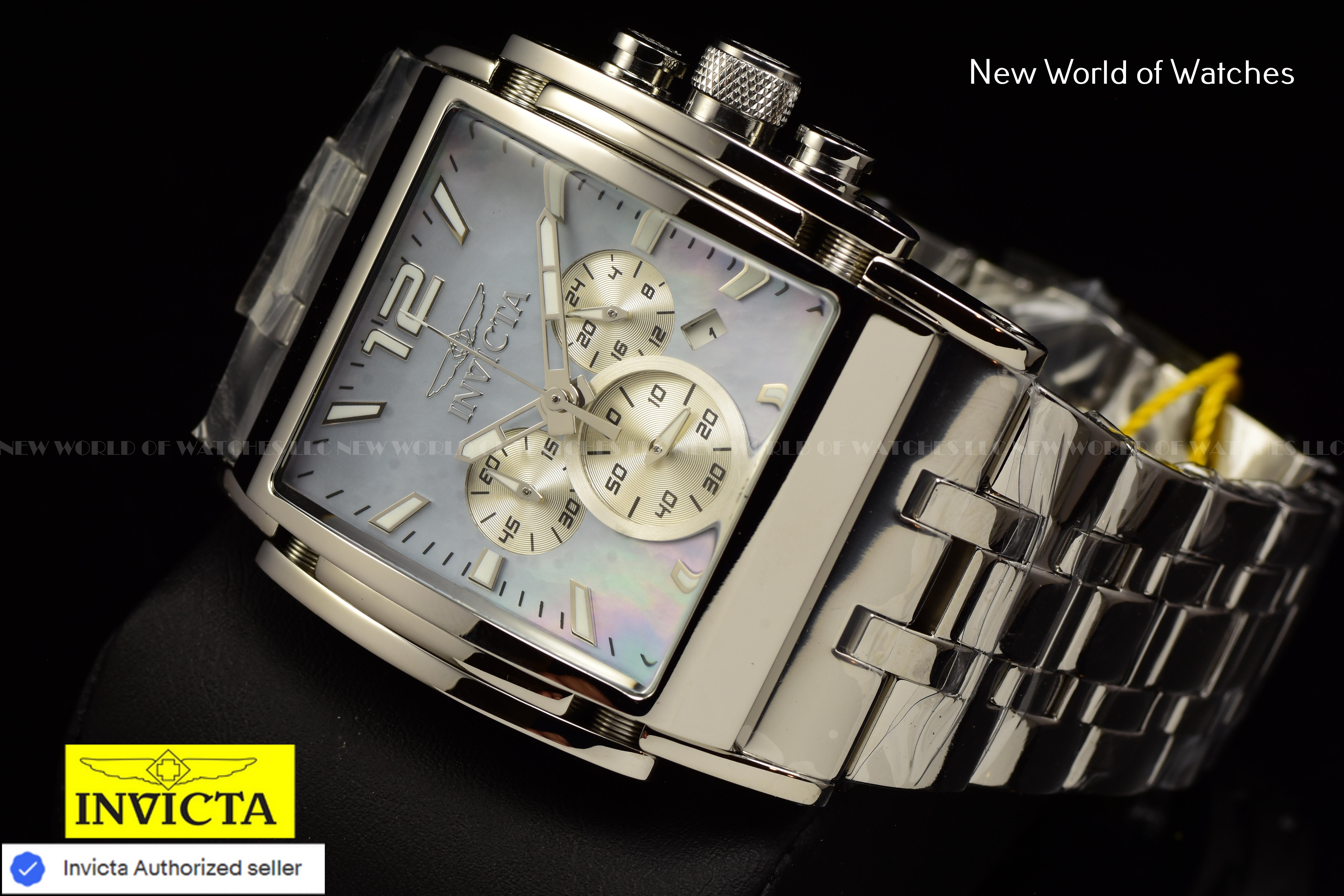 Invicta Men's Speedway The Beast MOP Platinum Chronograph Dial 47mm Steel Watch