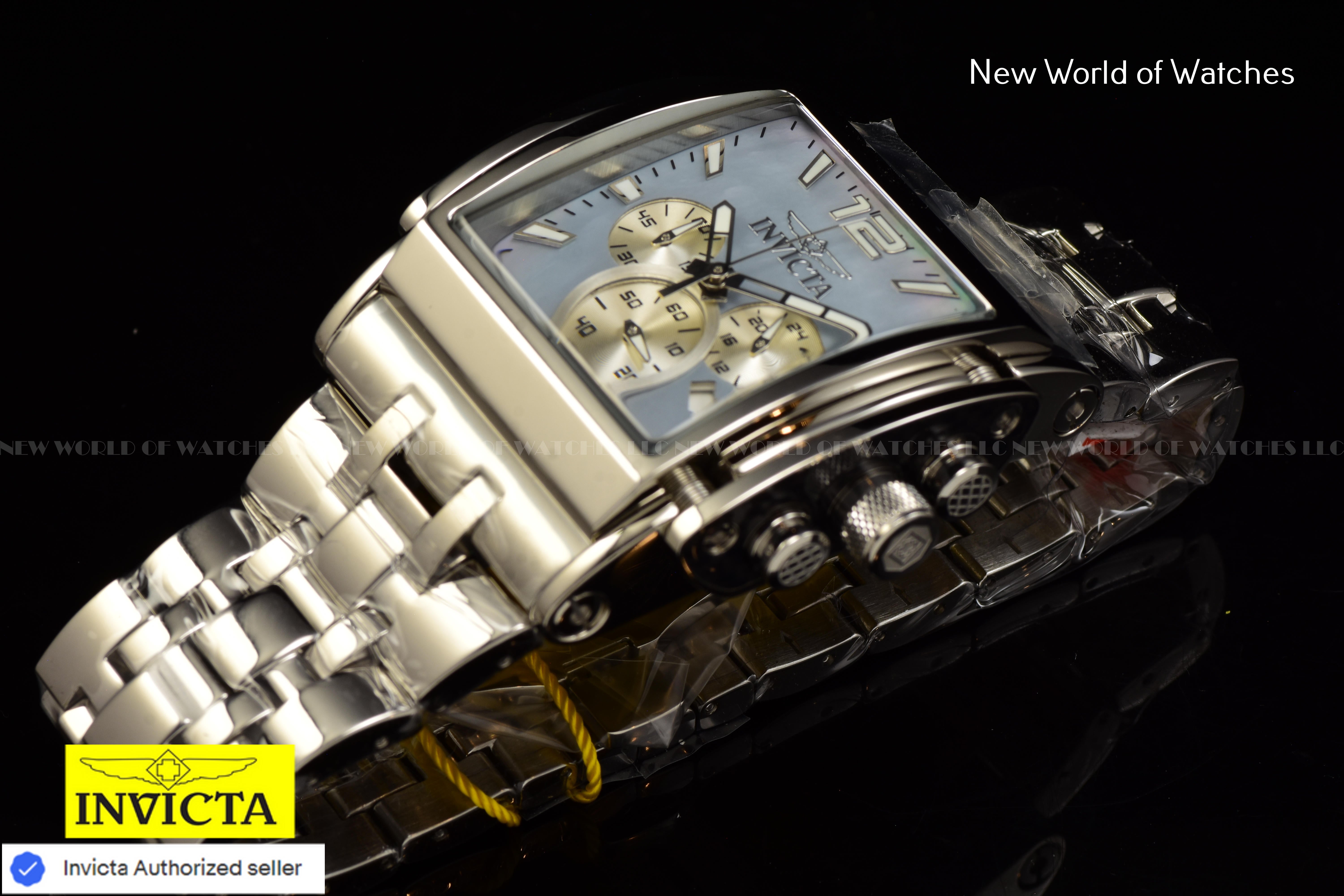 Invicta Men's Speedway The Beast MOP Platinum Chronograph Dial 47mm Steel Watch