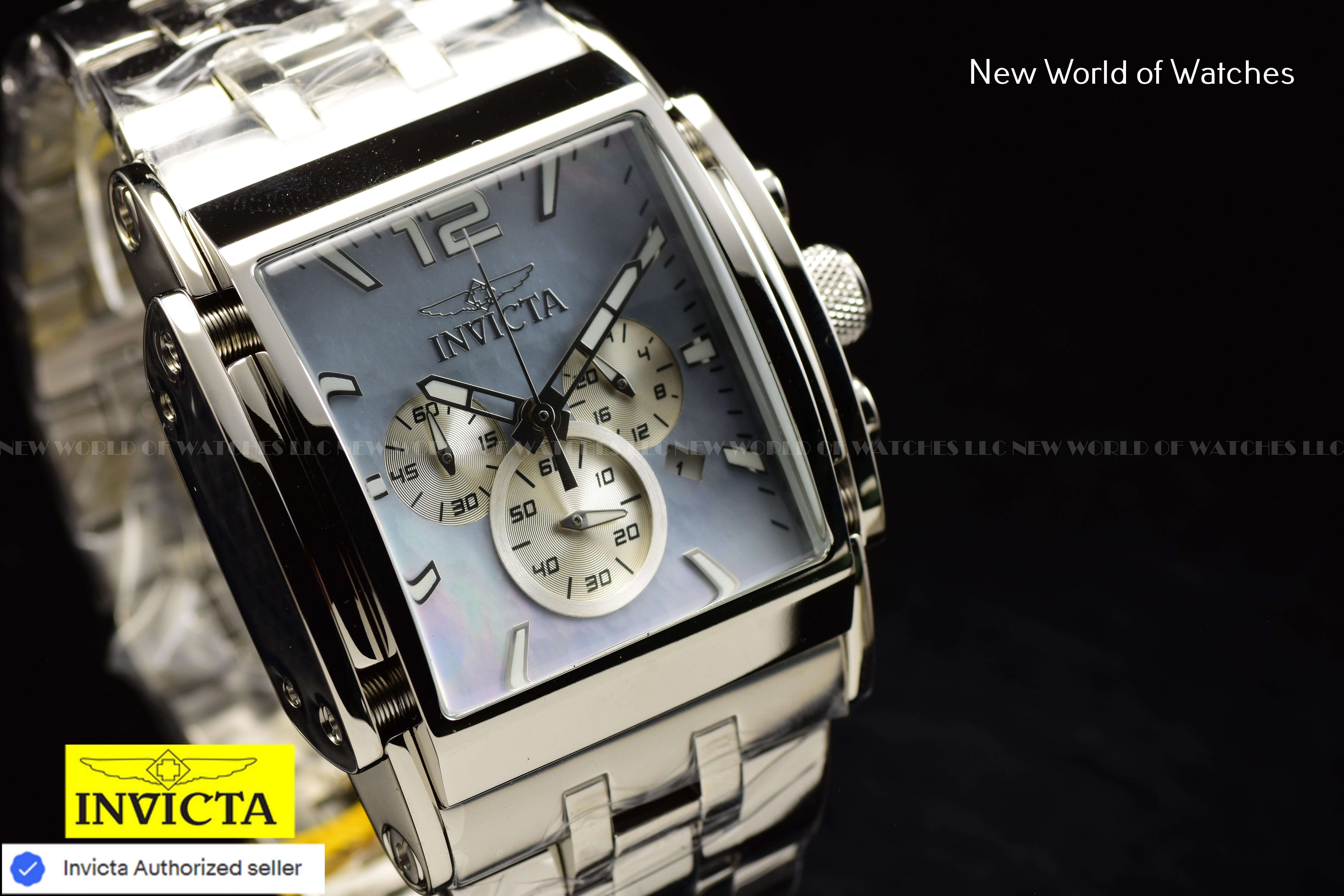 Invicta Men's Speedway The Beast MOP Platinum Chronograph Dial 47mm Steel Watch