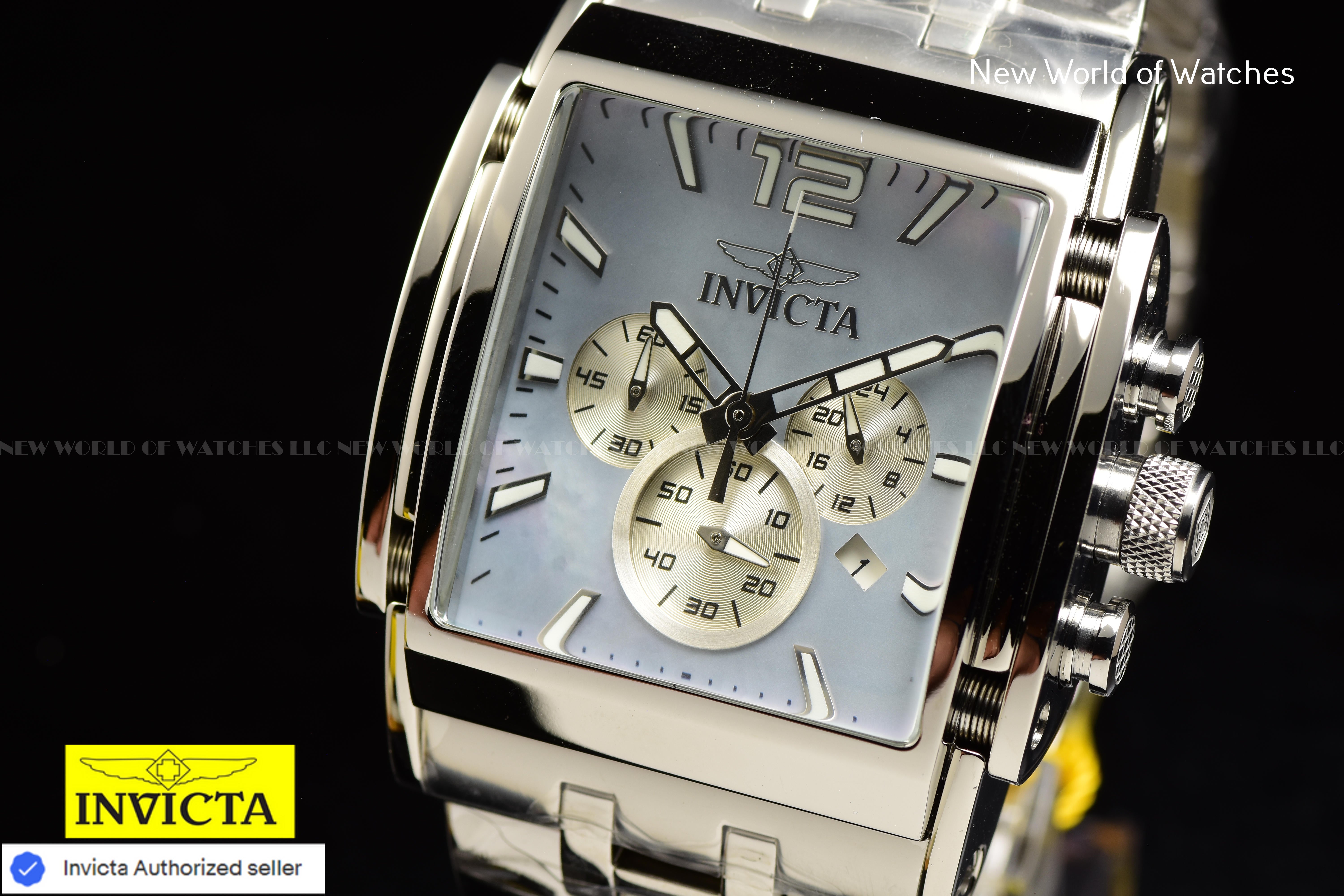 Invicta Men's Speedway The Beast MOP Platinum Chronograph Dial 47mm Steel Watch