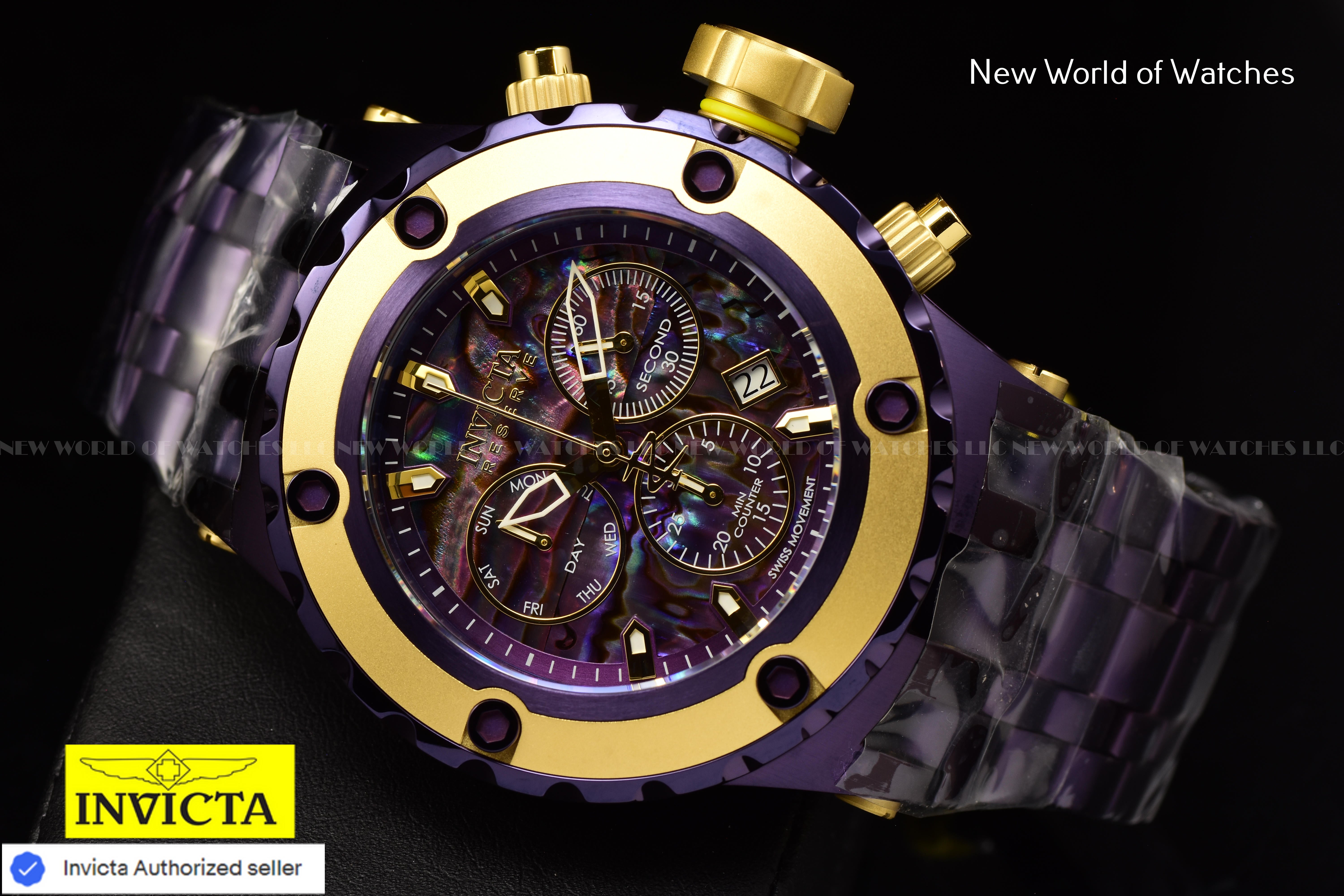 Invicta Mens Reserve Specialty Subaqua 52mm Chronograph PURPLE LABEL Swiss Watch