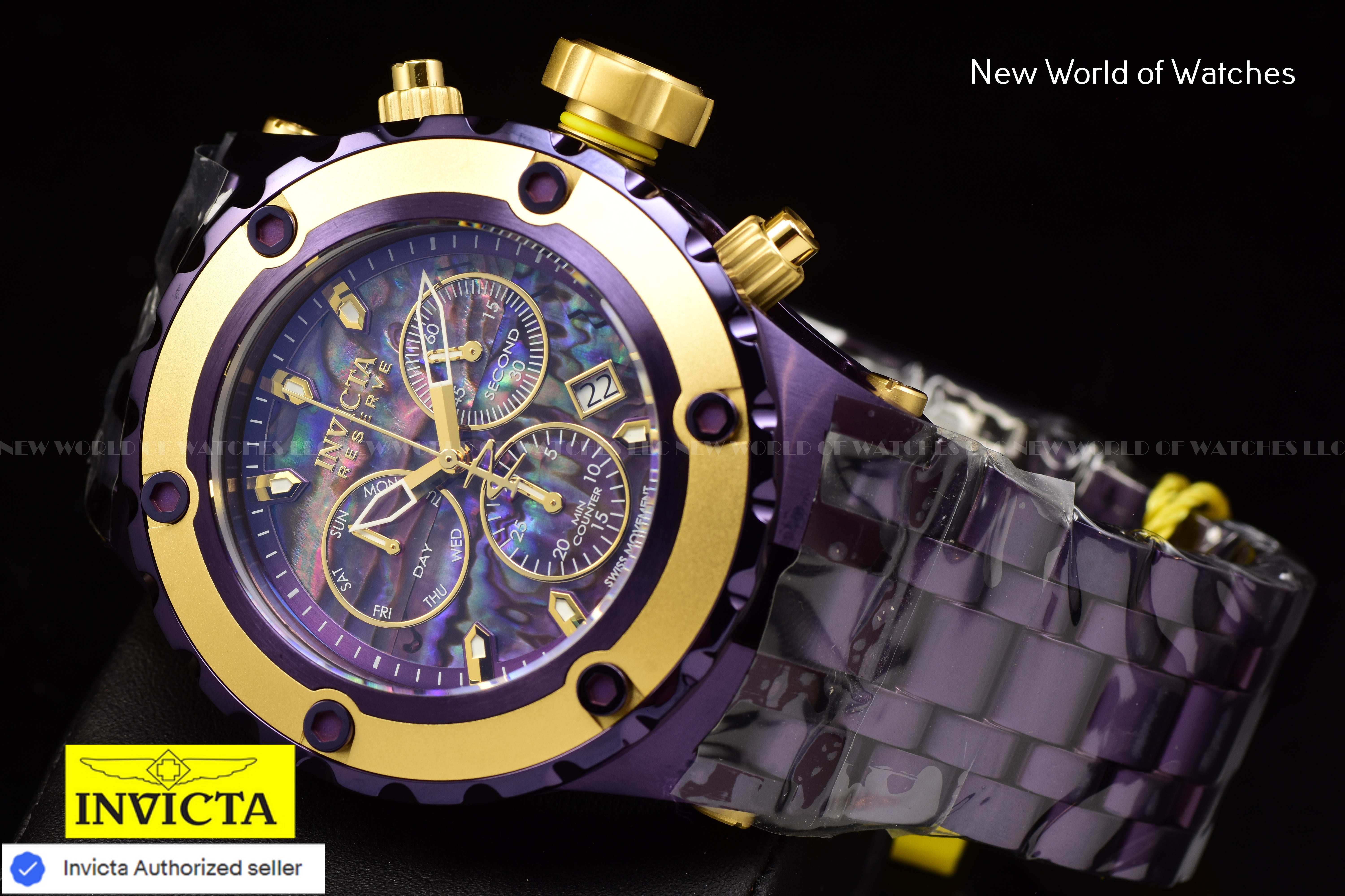 Invicta Mens Reserve Specialty Subaqua 52mm Chronograph PURPLE LABEL Swiss Watch